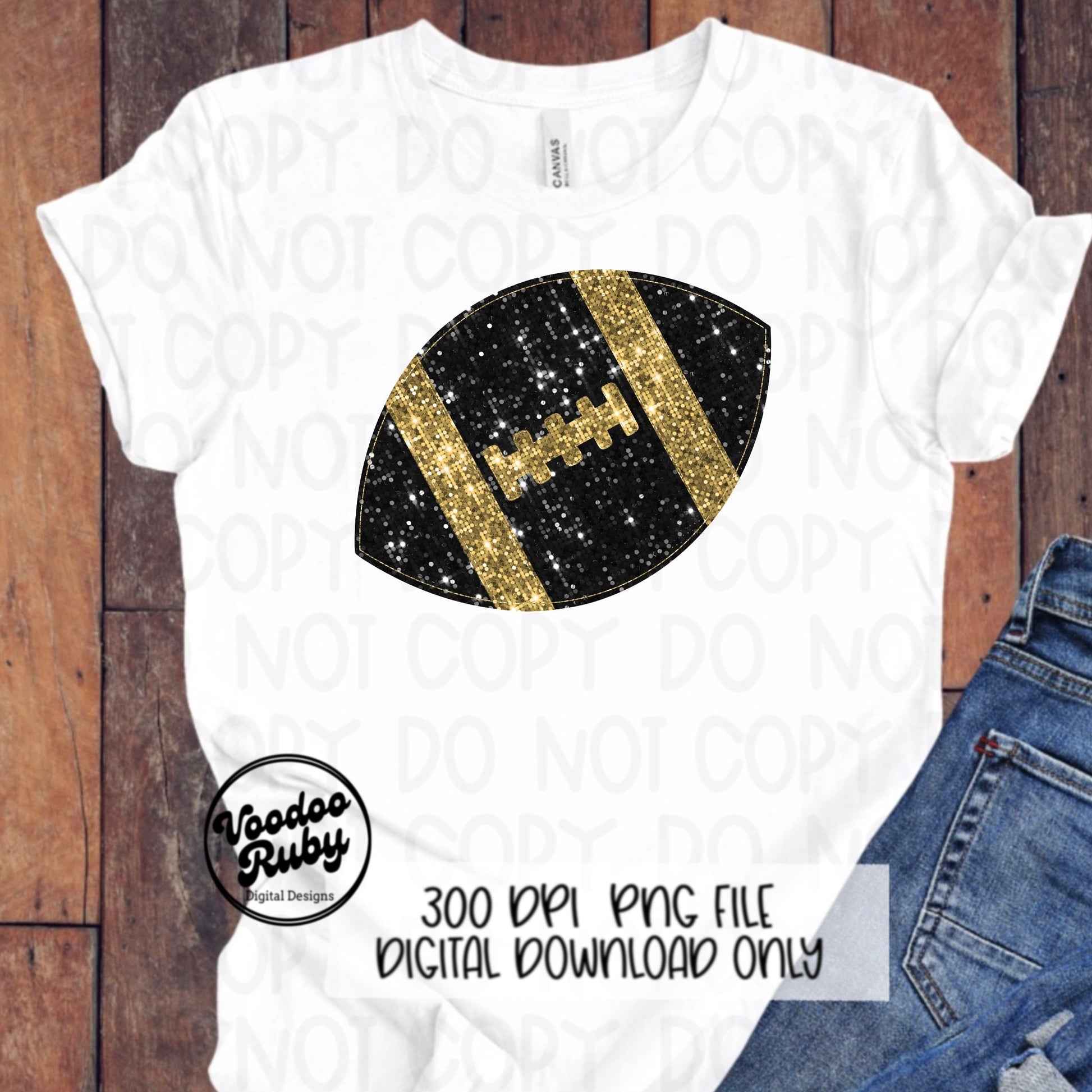 Sequin Football PNG Design Glitter Hand Drawn Digital Download Faux Sequins Patch PNG Printable Clip Art Faux Appliqué Football DTF