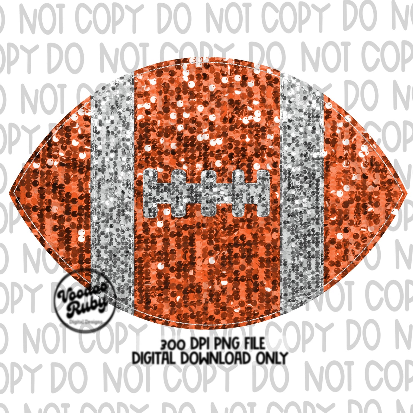 Sequin Football PNG Design Glitter Hand Drawn Digital Download Faux Sequins Patch PNG Printable Clip Art Faux Appliqué Football DTF