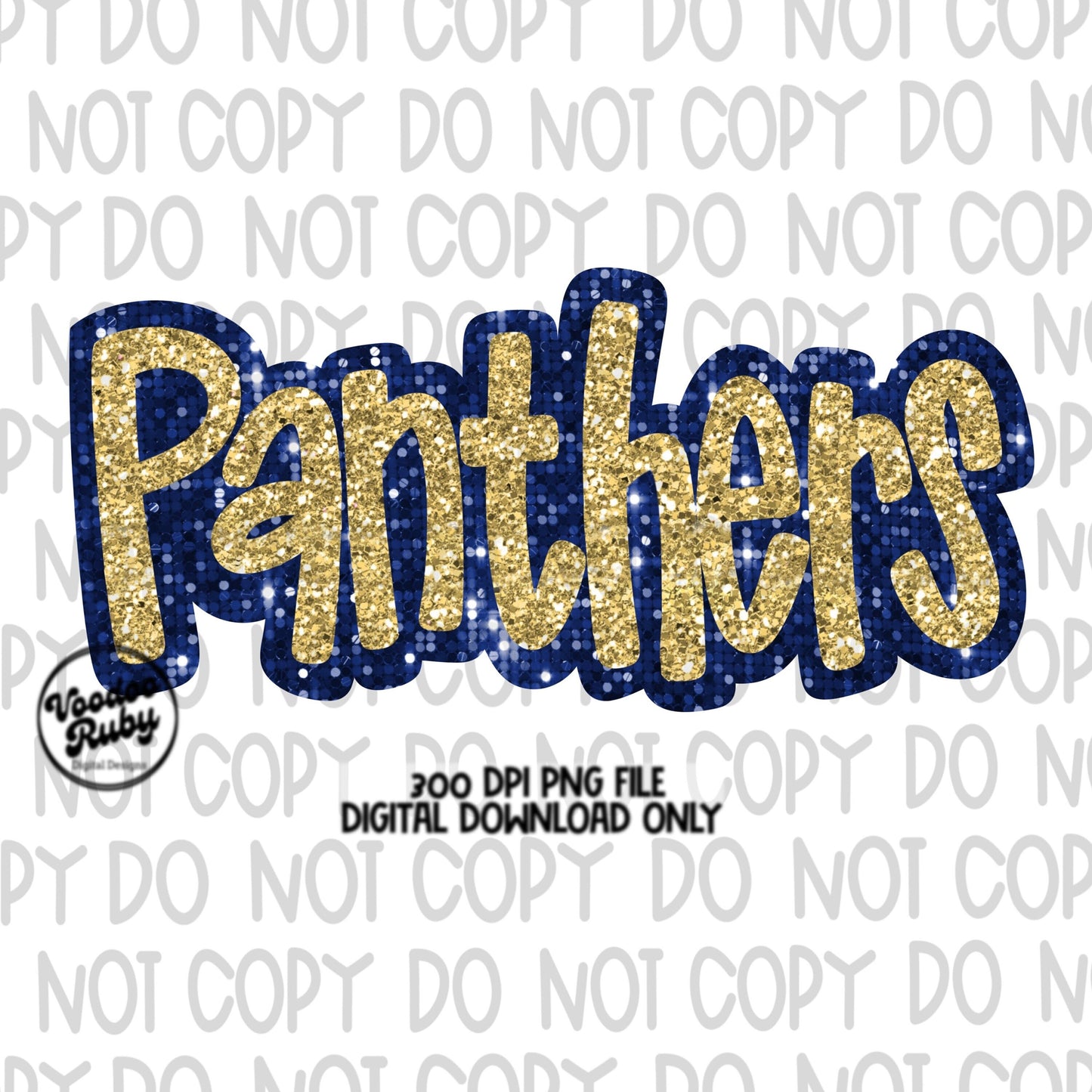 Panthers PNG Design Sequins Glitter Hand Drawn Digital Download Faux Sequins Patch PNG Printable Faux Appliqué Panthers Football DTF