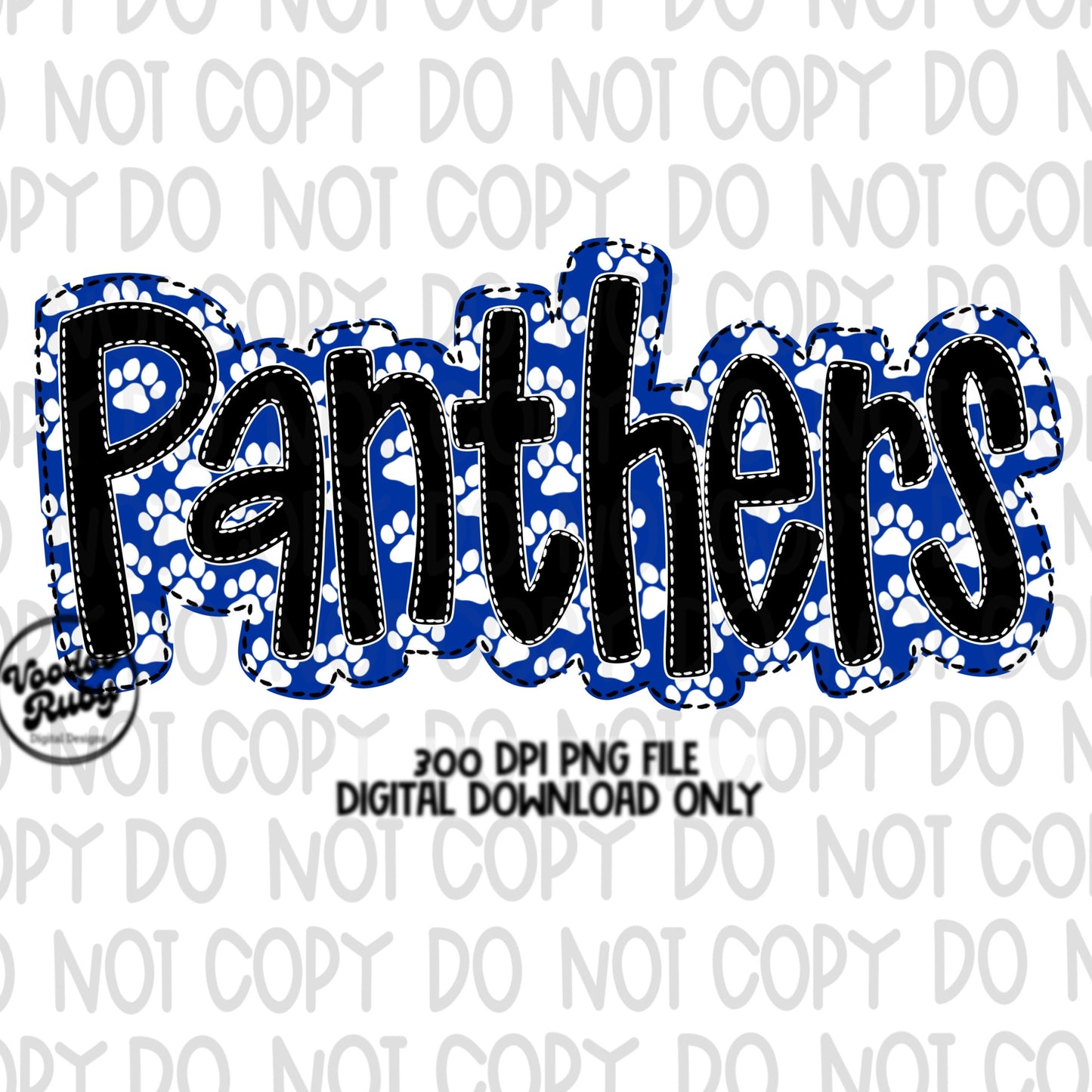 Panthers PNG Design Embroidery Faux Applique Hand Drawn Digital Download Sublimation Panthers DTF Printable Mascot Football