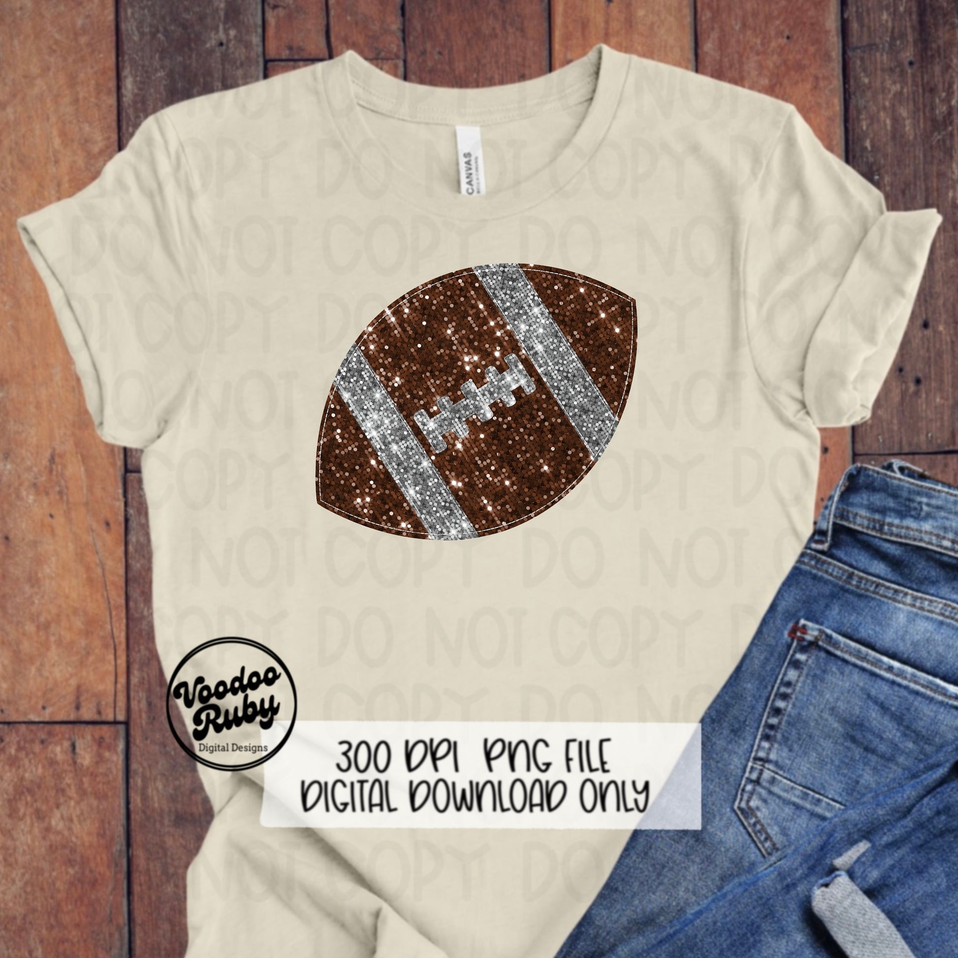 Sequin Football PNG Design Sublimation Hand Drawn Digital Download Faux Sequins Patch Printable Clip Art Faux Appliqué Glitter Football DTF