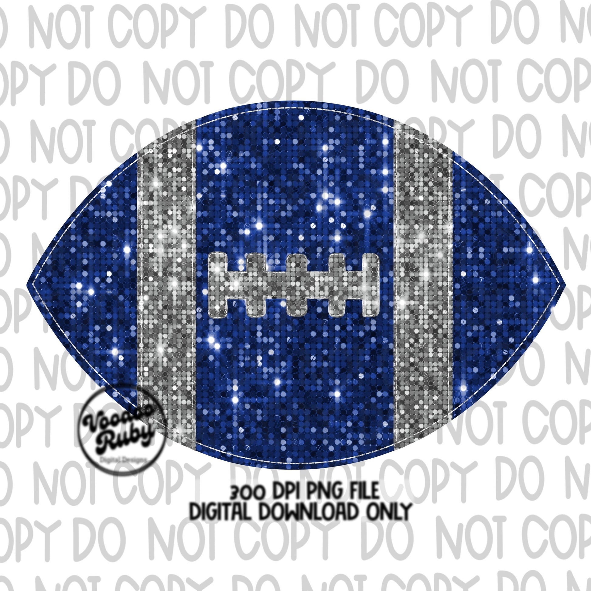 Sequin Football PNG Design Glitter Hand Drawn Digital Download Faux Sequins Patch PNG Printable Clip Art Faux Appliqué Football DTF