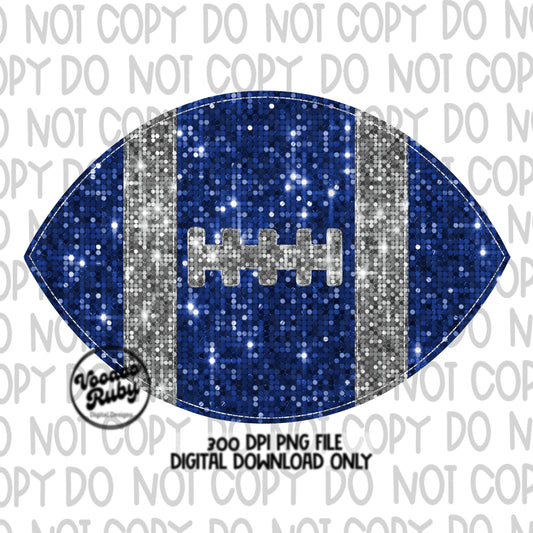 Sequin Football PNG Design Glitter Hand Drawn Digital Download Faux Sequins Patch PNG Printable Clip Art Faux Appliqué Football DTF