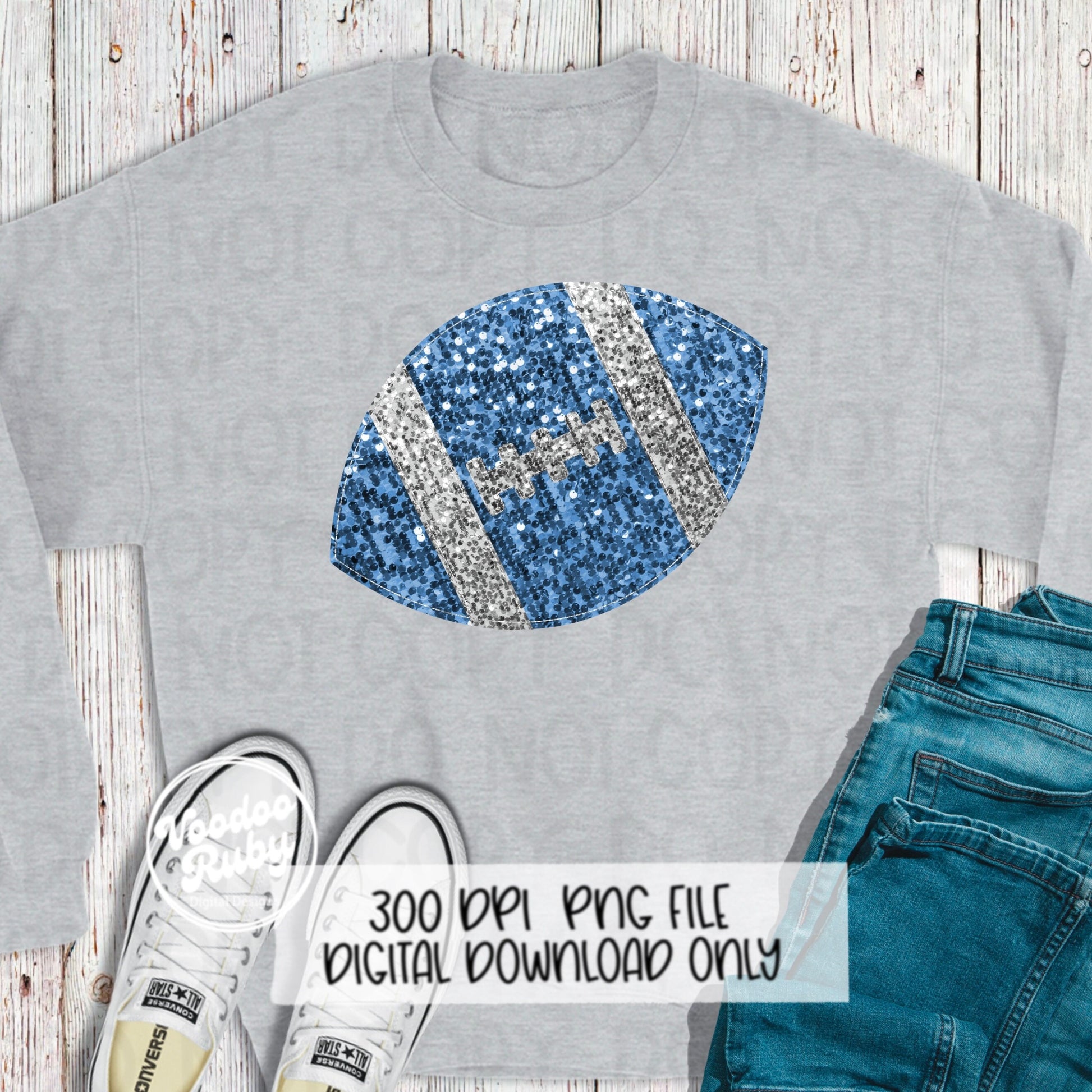 Sequin Football PNG Design Glitter Hand Drawn Digital Download Faux Sequins Patch PNG Printable Clip Art Faux Appliqué Football DTF