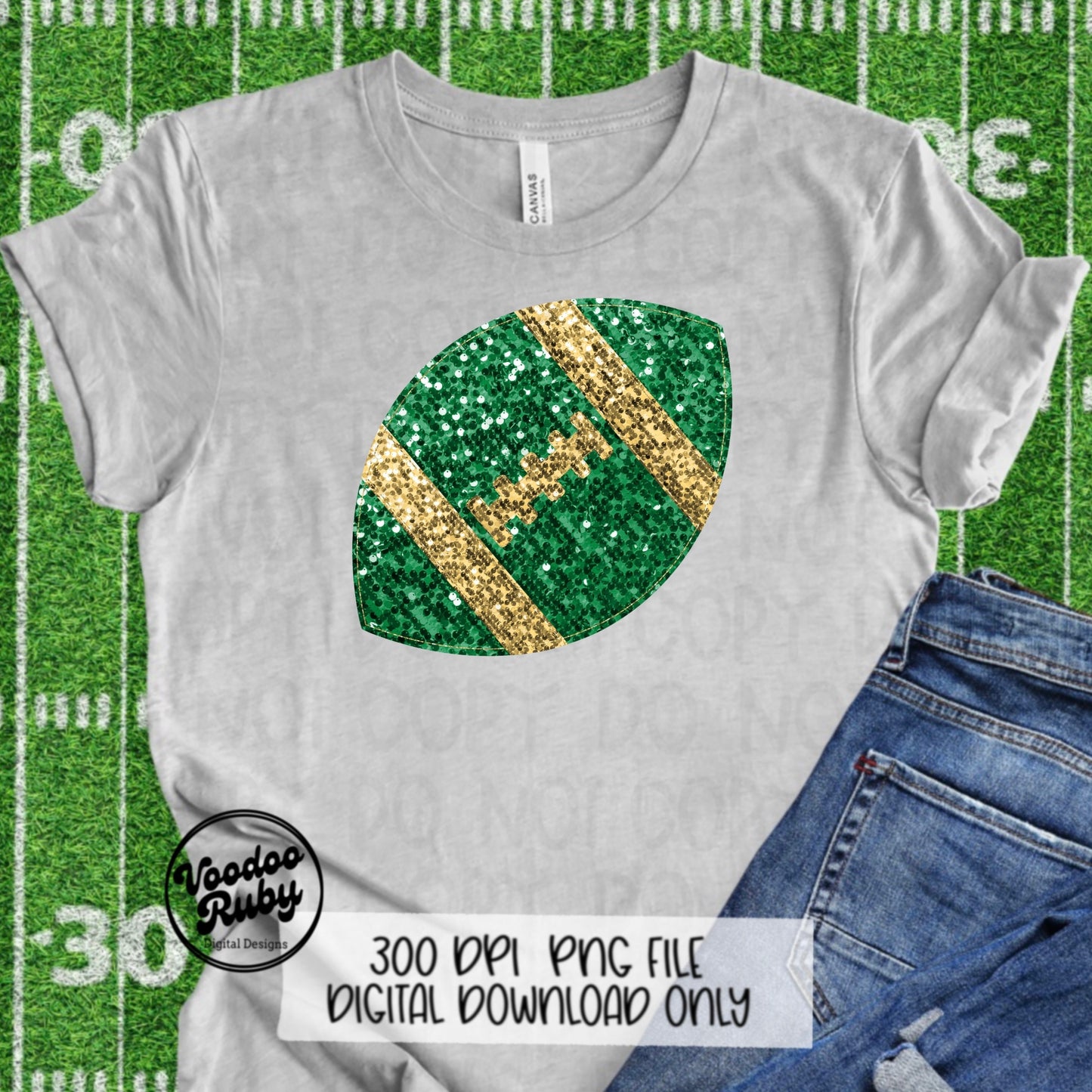 Sequin Football PNG Design Glitter Hand Drawn Digital Download Faux Sequins Patch PNG Printable Clip Art Faux Appliqué Football DTF