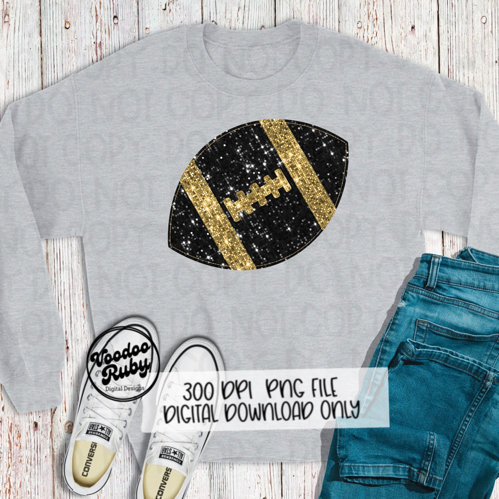 Sequin Football PNG Design Glitter Hand Drawn Digital Download Faux Sequins Patch PNG Printable Clip Art Faux Appliqué Football DTF