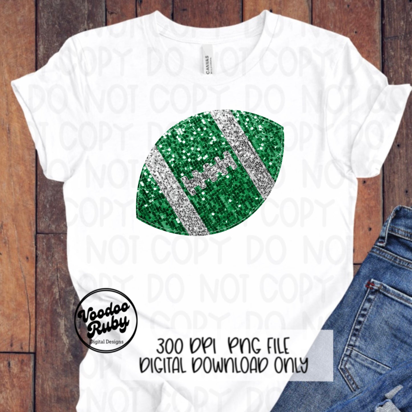 Sequin Football PNG Design Glitter Hand Drawn Digital Download Faux Sequins Patch PNG Printable Clip Art Faux Appliqué Football DTF