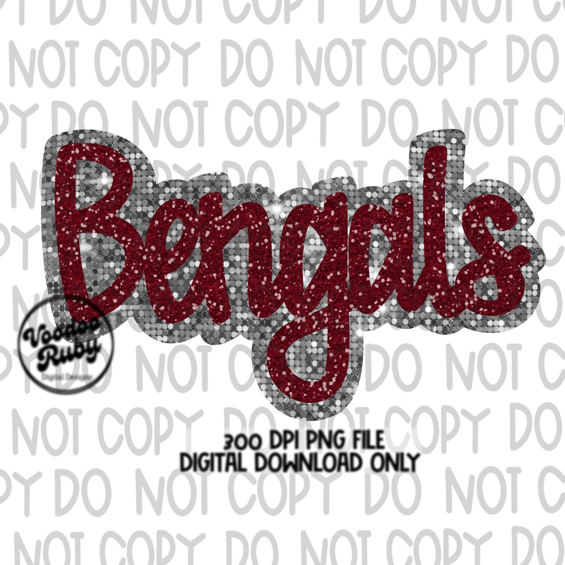 Bengals PNG Design Sequins Glitter Hand Drawn Digital Download Faux Sequins Patch PNG Printable Clip Art Faux Appliqué Bengals Football DTF