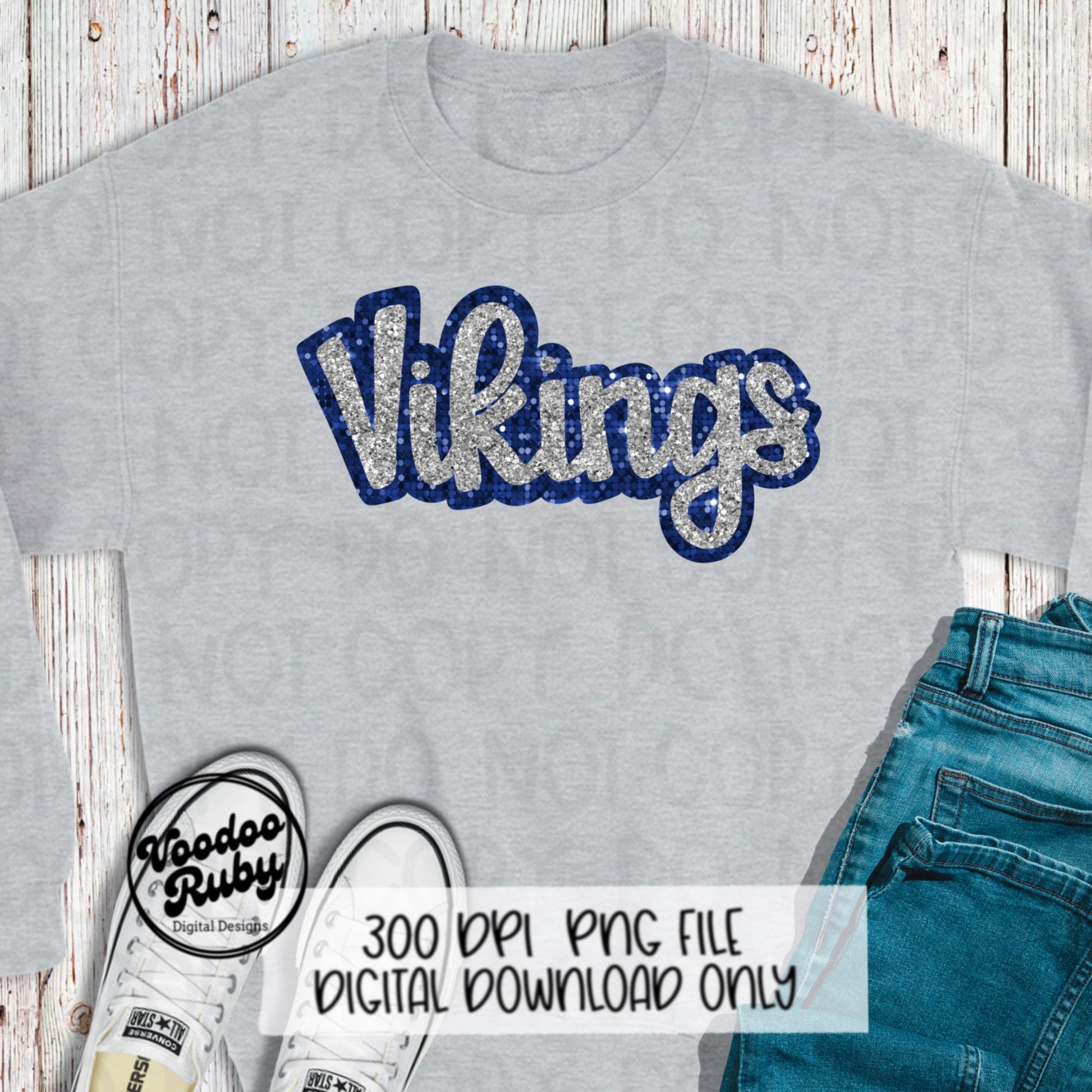 Vikings PNG Design Sequins Glitter Hand Drawn Digital Download Faux Sequins Patch PNG Printable Faux Appliqué Vikings Football DTF
