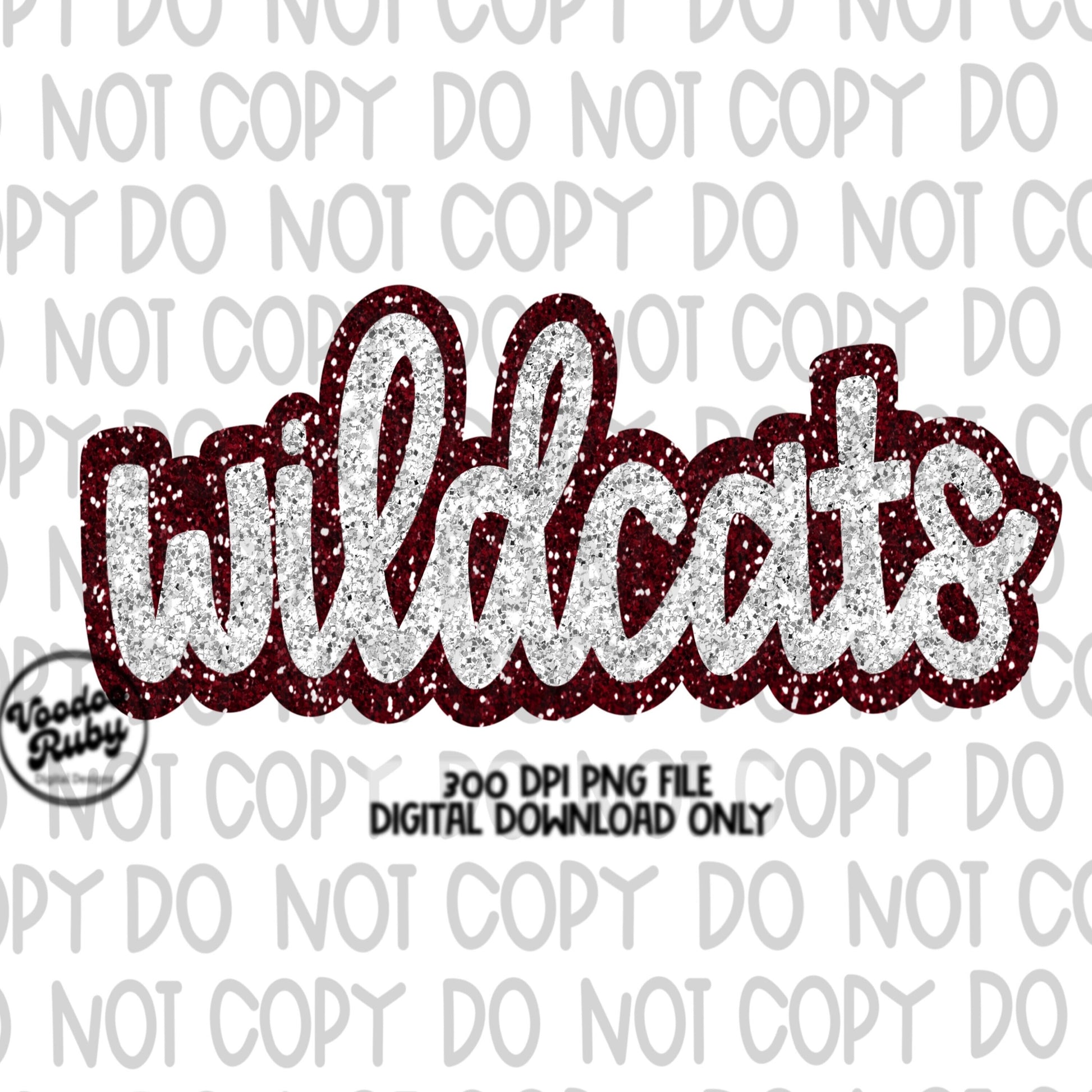 Wildcats PNG Design Sequins Hand Drawn Digital Download Sublimation Faux Sequins PNG Maroon Football png Maroon Wildcats DTF Printable