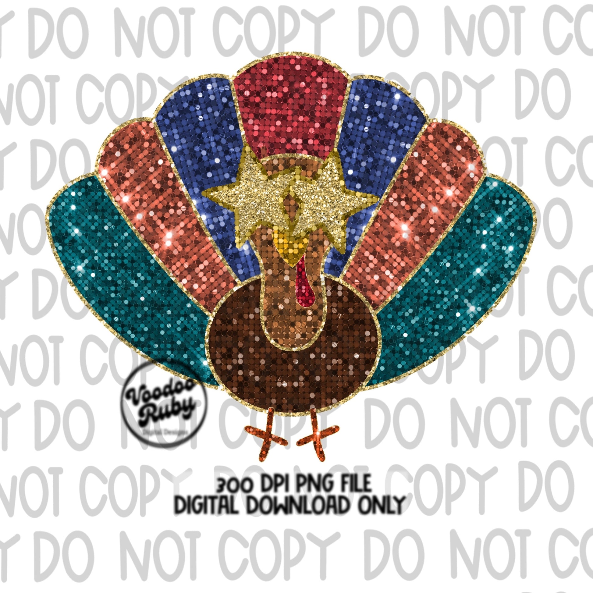 Sequin Turkey PNG Design Thanksgiving PNG Hand Drawn Digital Download Thankful PNG Happy Thanksgiving Turkey dtf printable Faux Sequins