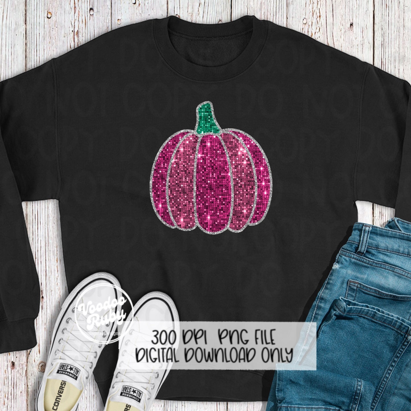 Pink pumpkin png design made of faux sequins.