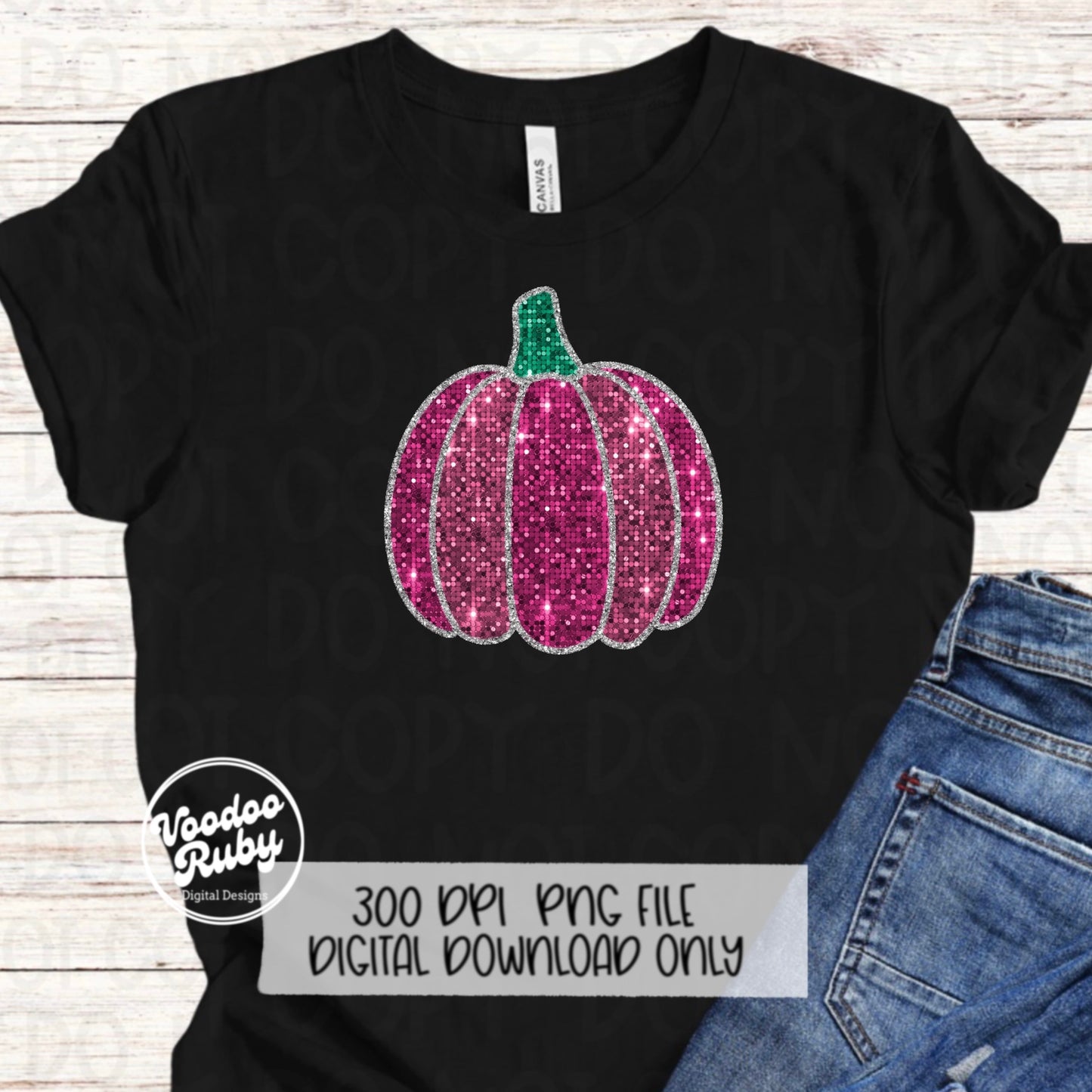 Faux sequin pumpkin design with glitter.