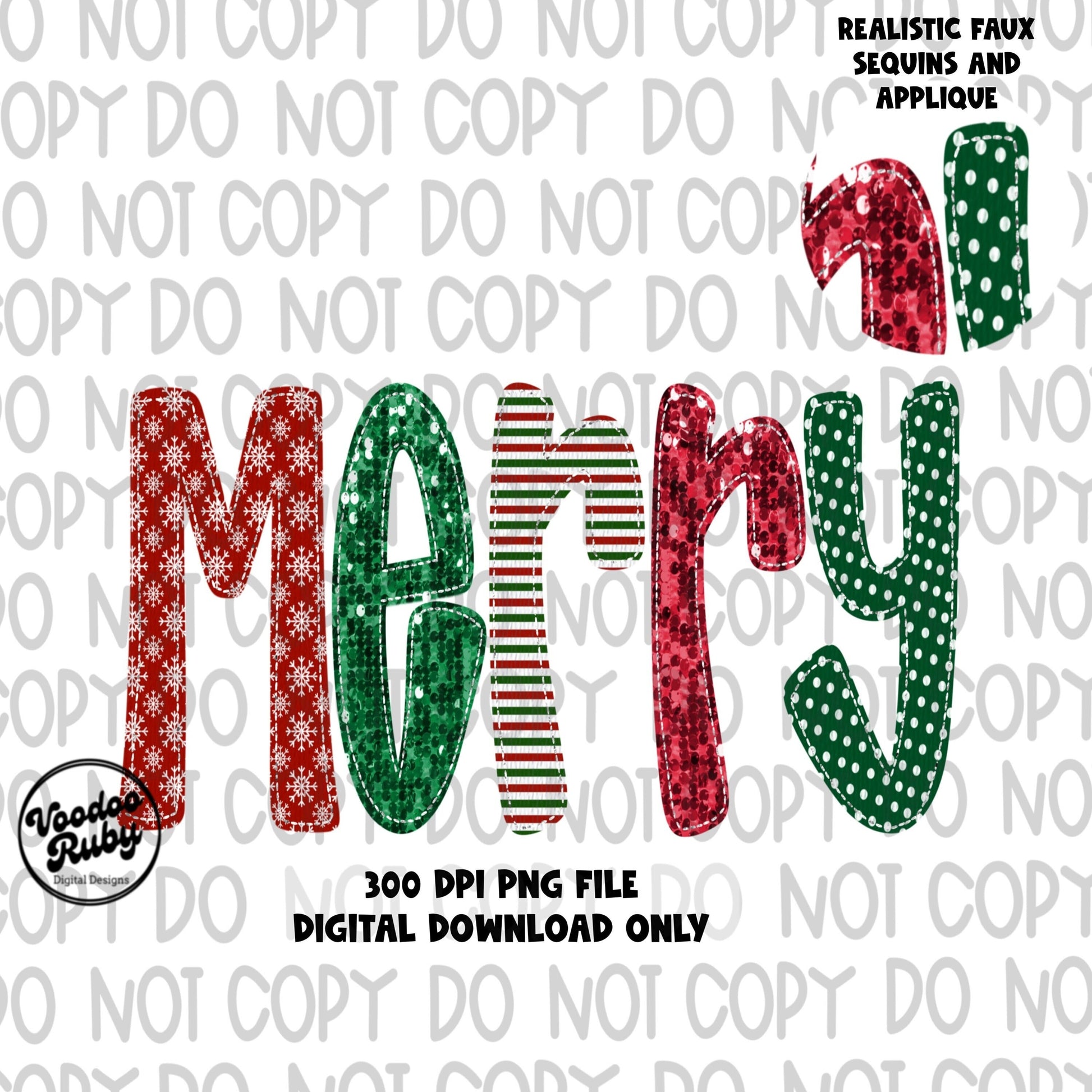 Sequin Merry PNG Design Merry Christmas PNG Faux Sequins Faux Applique Merry DTF Christmas Sublimation Digital Download Merry Clip Art