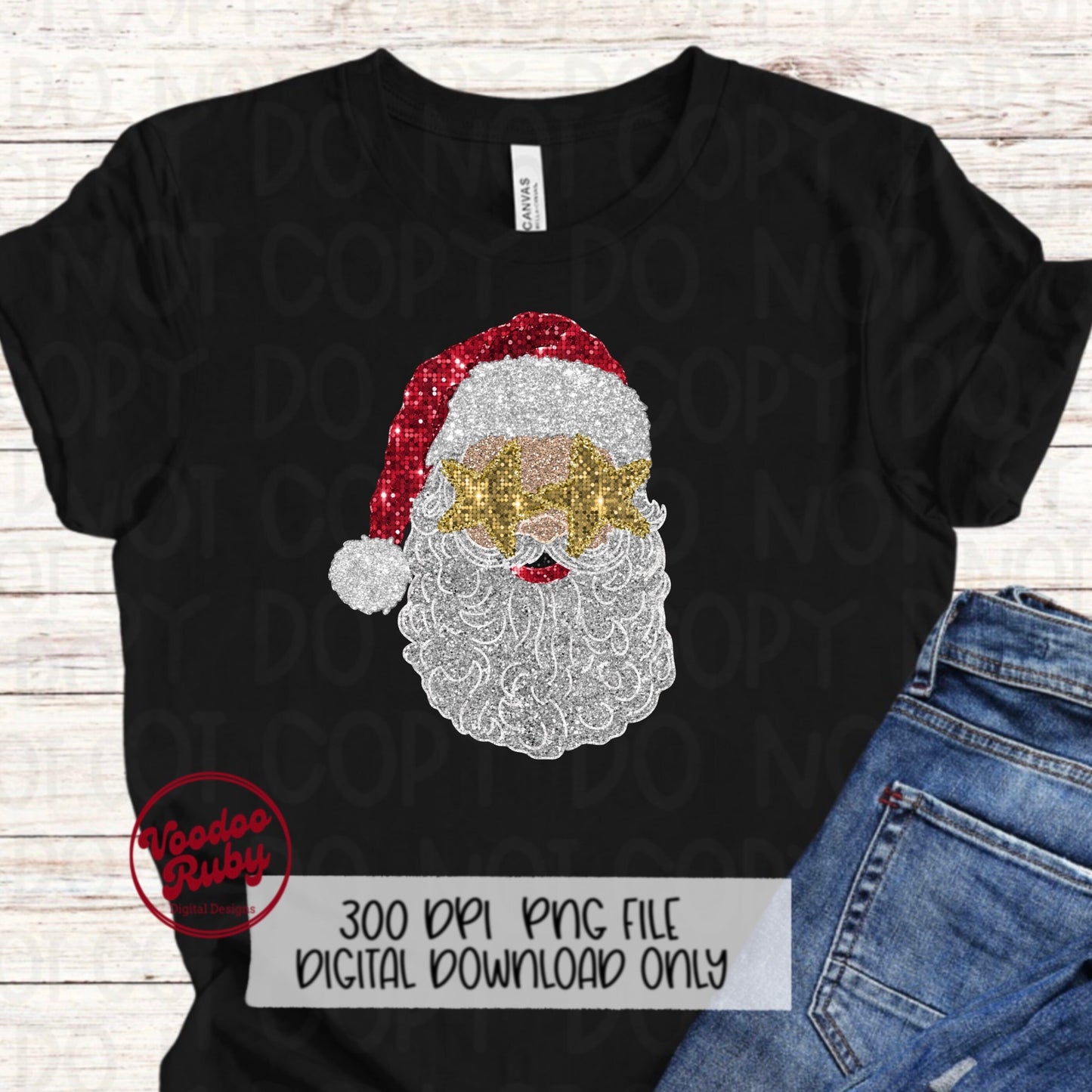 Sequin Santa PNG Design Christmas PNG Faux Sequins DTF Christmas Glitter Sublimation Digital Design Download Clip Art Sequin Santa dtf