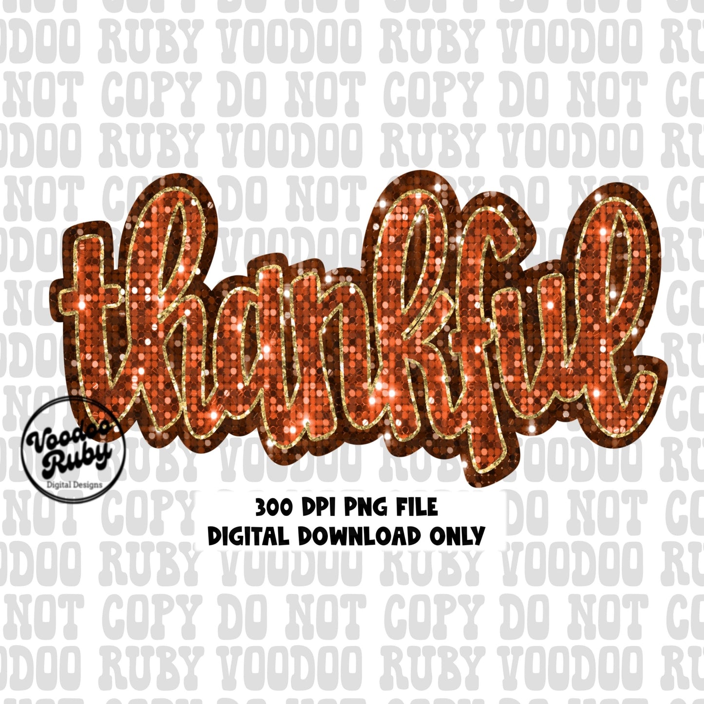 Sequin thankful png 300 dpi design thanksgiving dtf printable