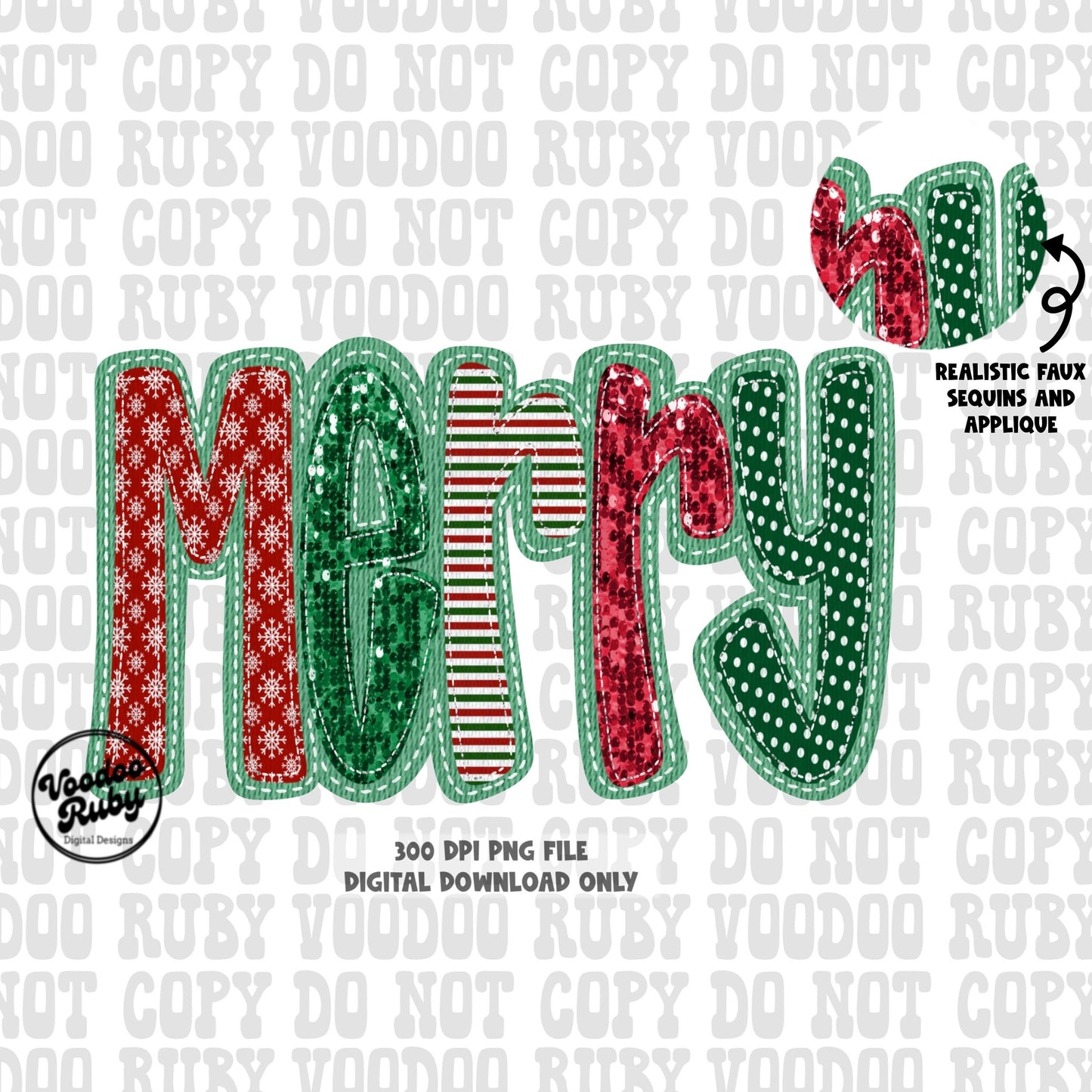 Sequin Merry PNG Design Merry Christmas PNG Faux Sequins Faux Applique Merry DTF Christmas Sublimation Digital Download Merry Clip Art