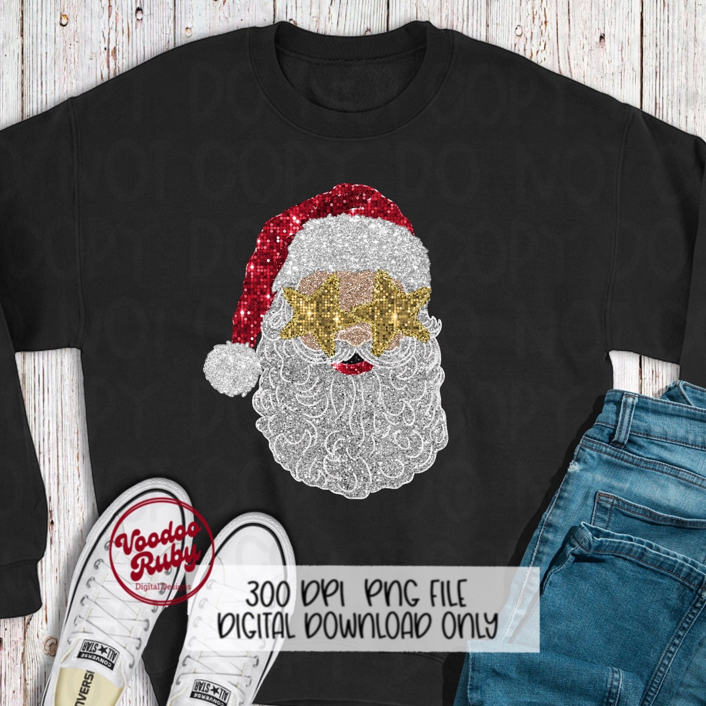 Faux sequin Santa png design