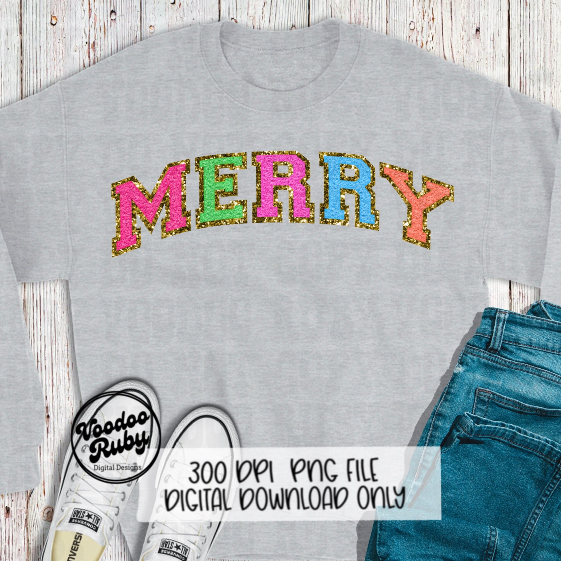 Chenille Merry PNG Design Bright Merry Christmas PNG Faux Chenille Patch Faux Embroidery PNG Merry dtf Pink Christmas