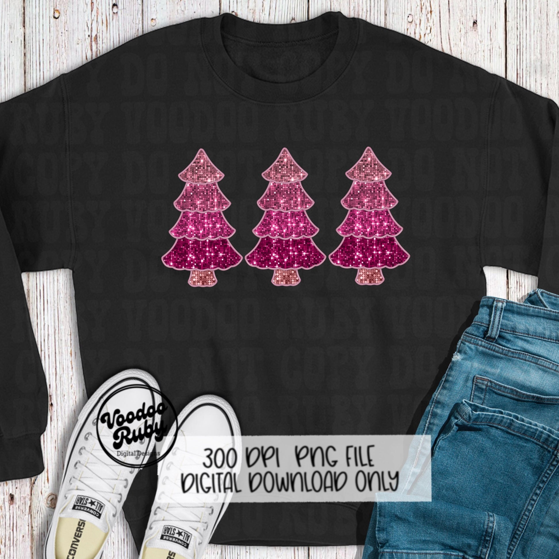 Sequin Pink Christmas PNG Design Pink Christmas Tree PNG Faux Sequins Faux Embroidery DTF Christmas Sublimation Digital Design Download