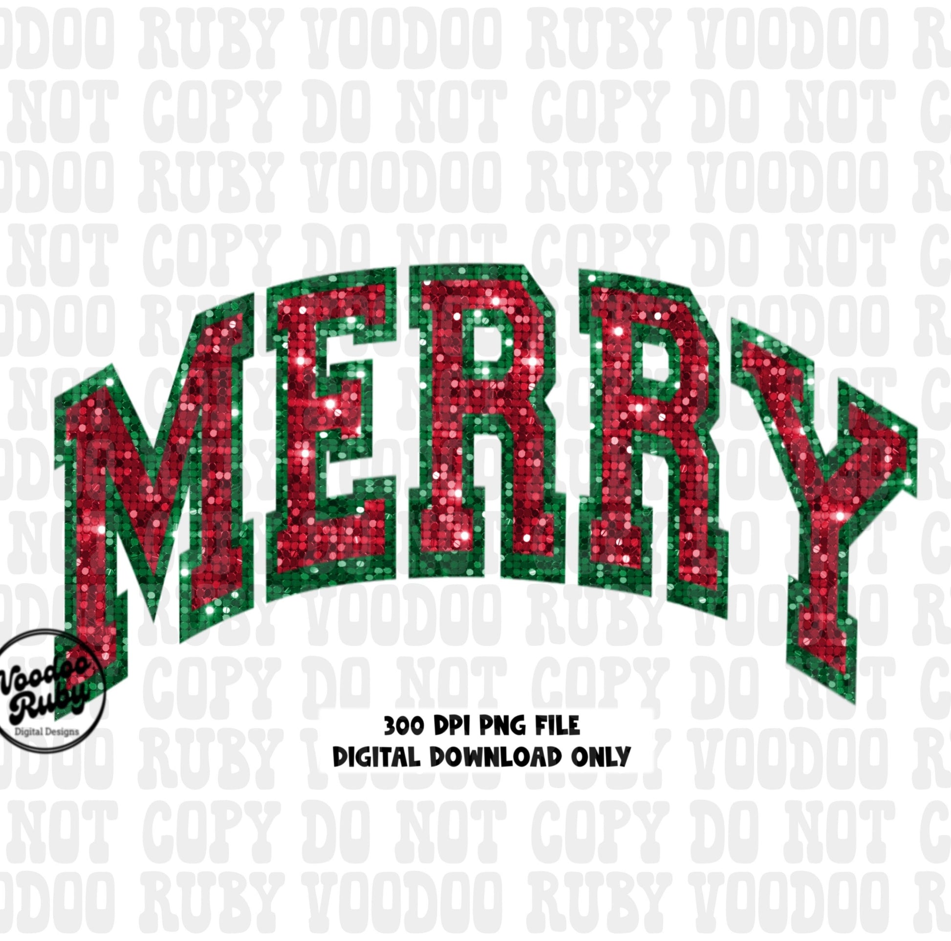Sequin Merry png design red and green faux sequin applique design in 300 dpi merry Christmas dtf printable design