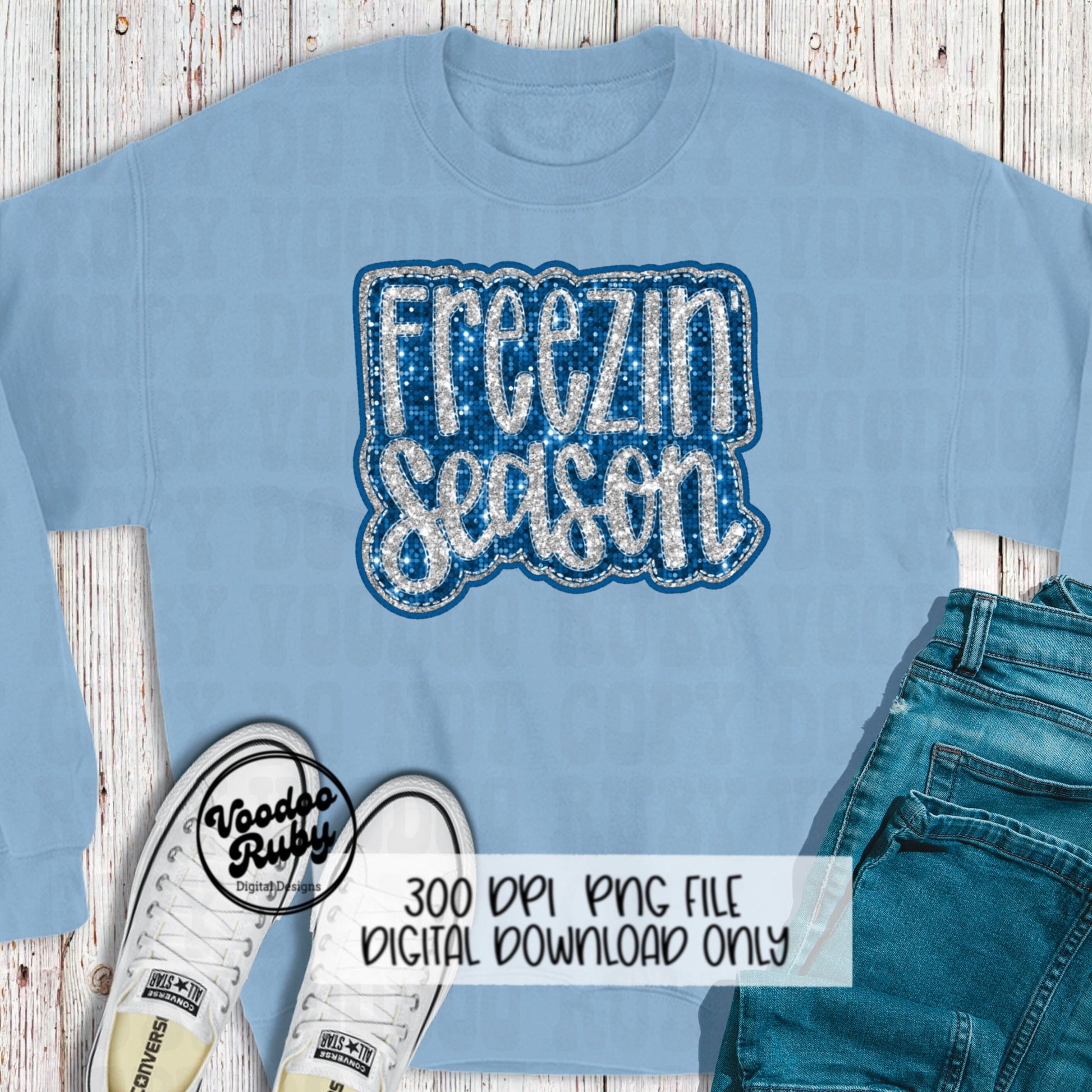 Freezin Season PNG Design Merry Christmas PNG Faux Sequins Faux Embroidery png Freezing DTF Sublimation Digital Download Clip Art