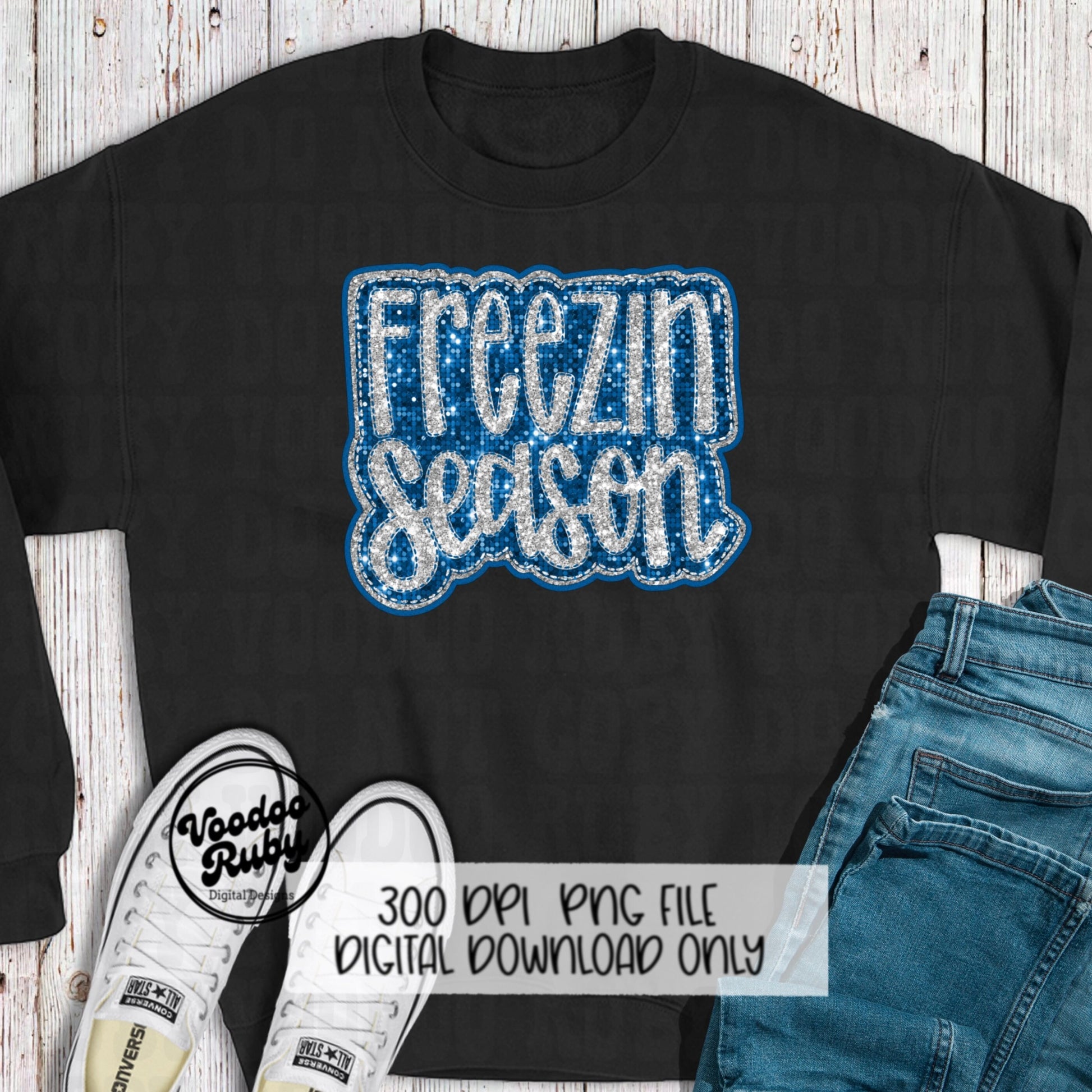 Freezin Season PNG Design Merry Christmas PNG Faux Sequins Faux Embroidery png Freezing DTF Sublimation Digital Download Clip Art