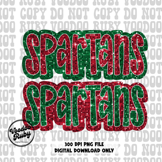 Spartans PNG Design Christmas mascot png 300 dpi high resolution dtf sublimation faux sequin png