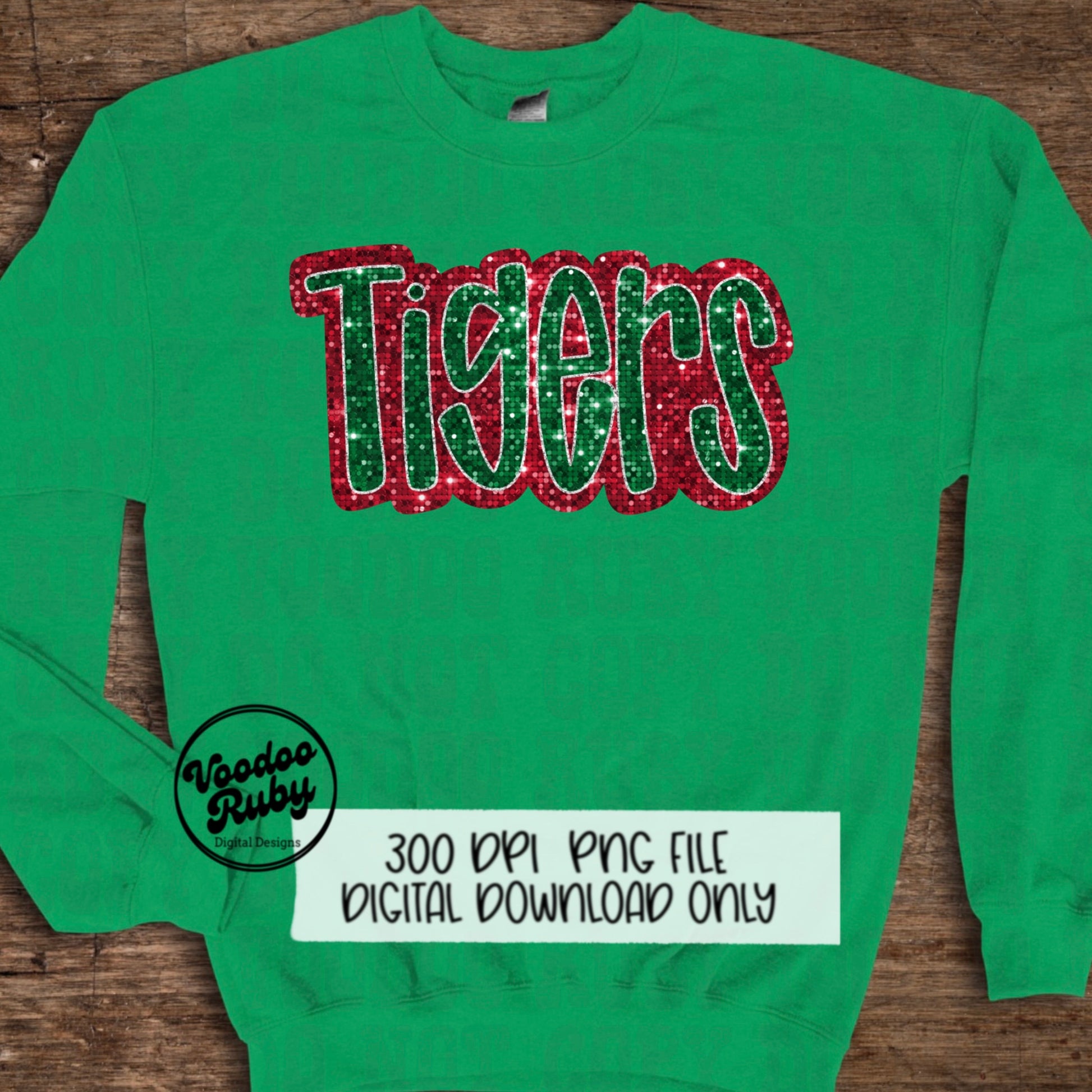 Tigers PNG Design Sequins Glitter Hand Drawn Digital Download Faux Sequins PNG Christmas Tigers Mascot DTF Printable