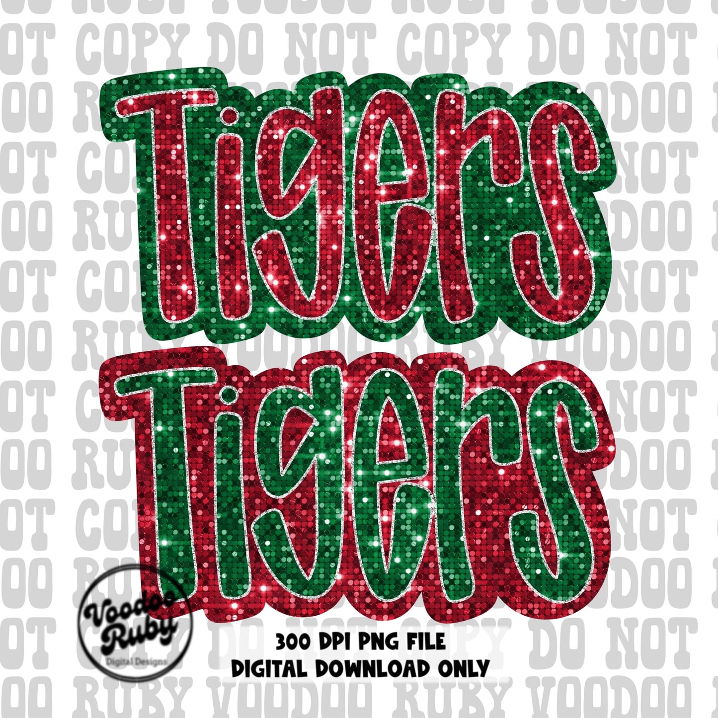 Tigers png design Faux sequins Christmas mascot png 300 dpi png high resolution tigers dtf printable sequin mascot sublimation