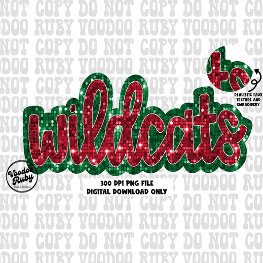 Wildcats faux sequin png 300 dpi high resolution faux embroidery png dtf printable sublimation