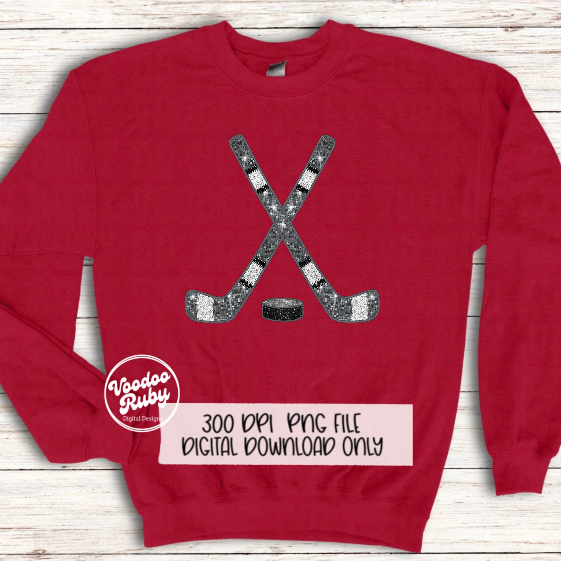 Hockey PNG Design Faux Embroidery PNG Hand Drawn Digital Download Faux Sequins png Hockey DTF
