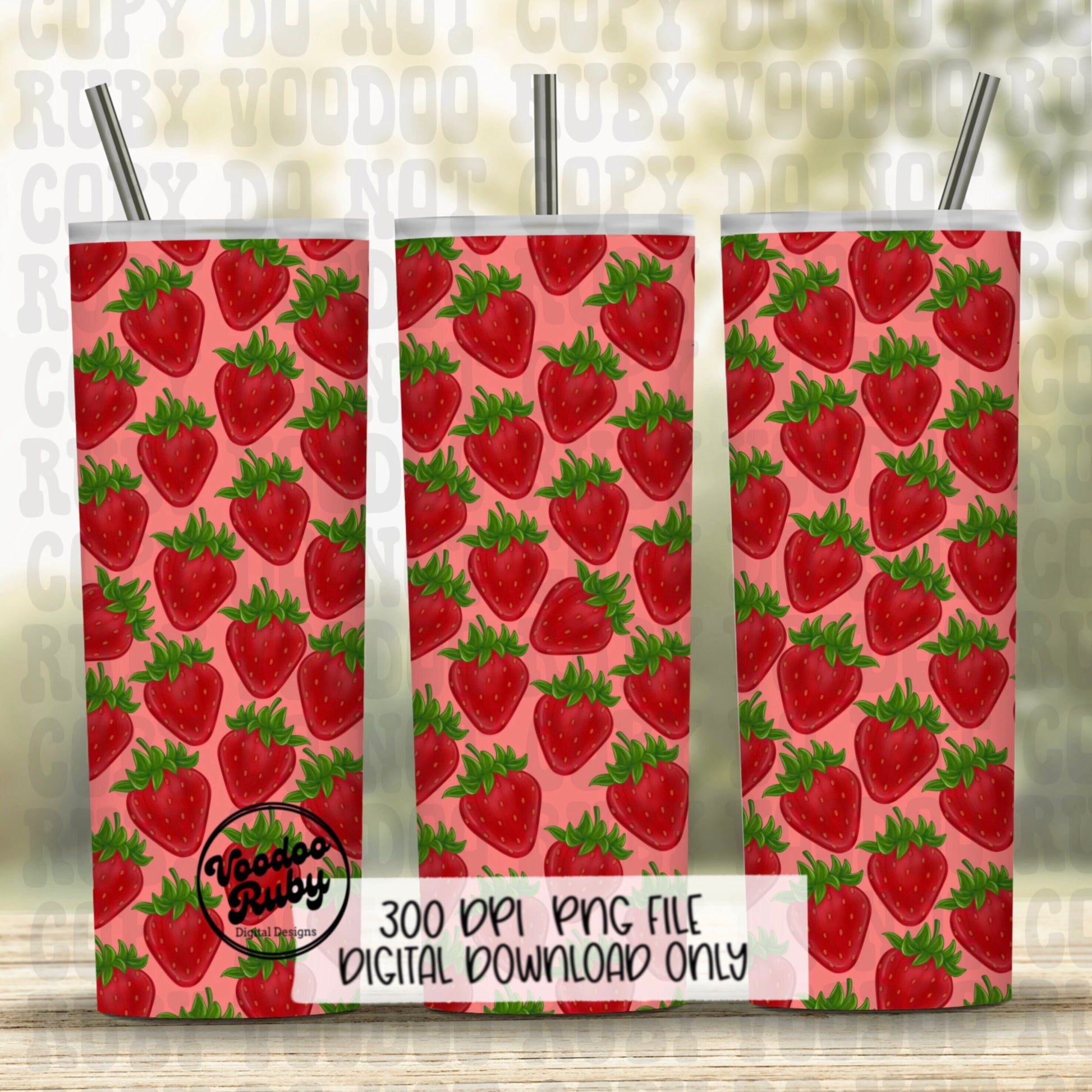 Seamless strawberry png tumbler sublimation