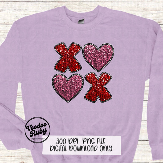 Sequin Love PNG Design Sublimation Digital Download Valentines Day PNG Faux Sequins Xoxo png Faux Embroidery Love DTF Printable
