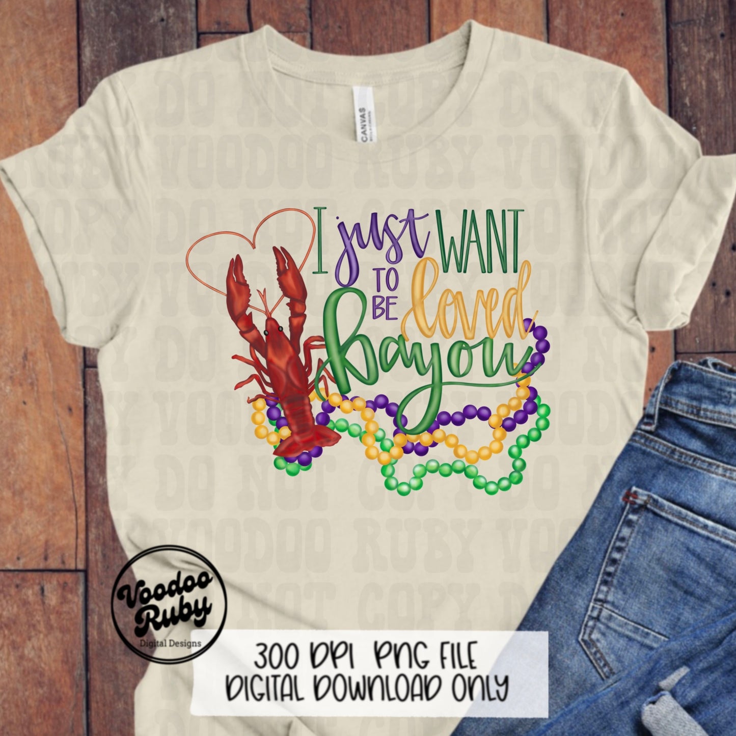 Loved Bayou Crawfish Mardi Gras PNG Design Sublimation Hand Drawn Digital Download Crawfish PNG Mardi Gras DTF Printable Cajun Clip Art