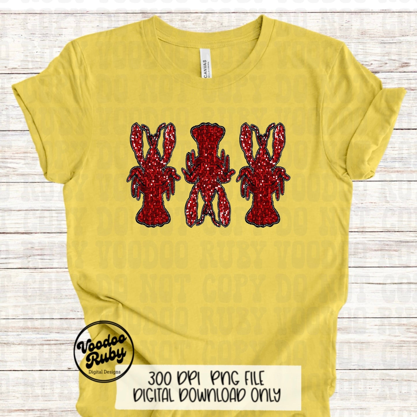 Faux Embroidery crawfish png design Louisiana sublimation