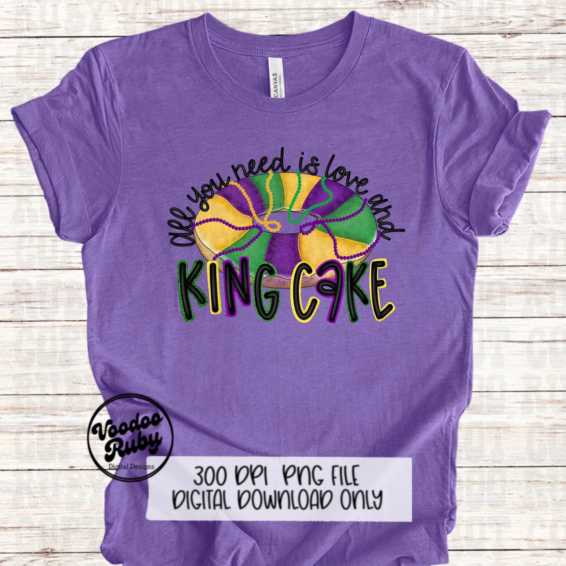 Glitter Mardi Gras PNG King Cake Sublimation Louisiana Hand Drawn Digital Download Mardi Gras Love PNG Cajun DTF Printable