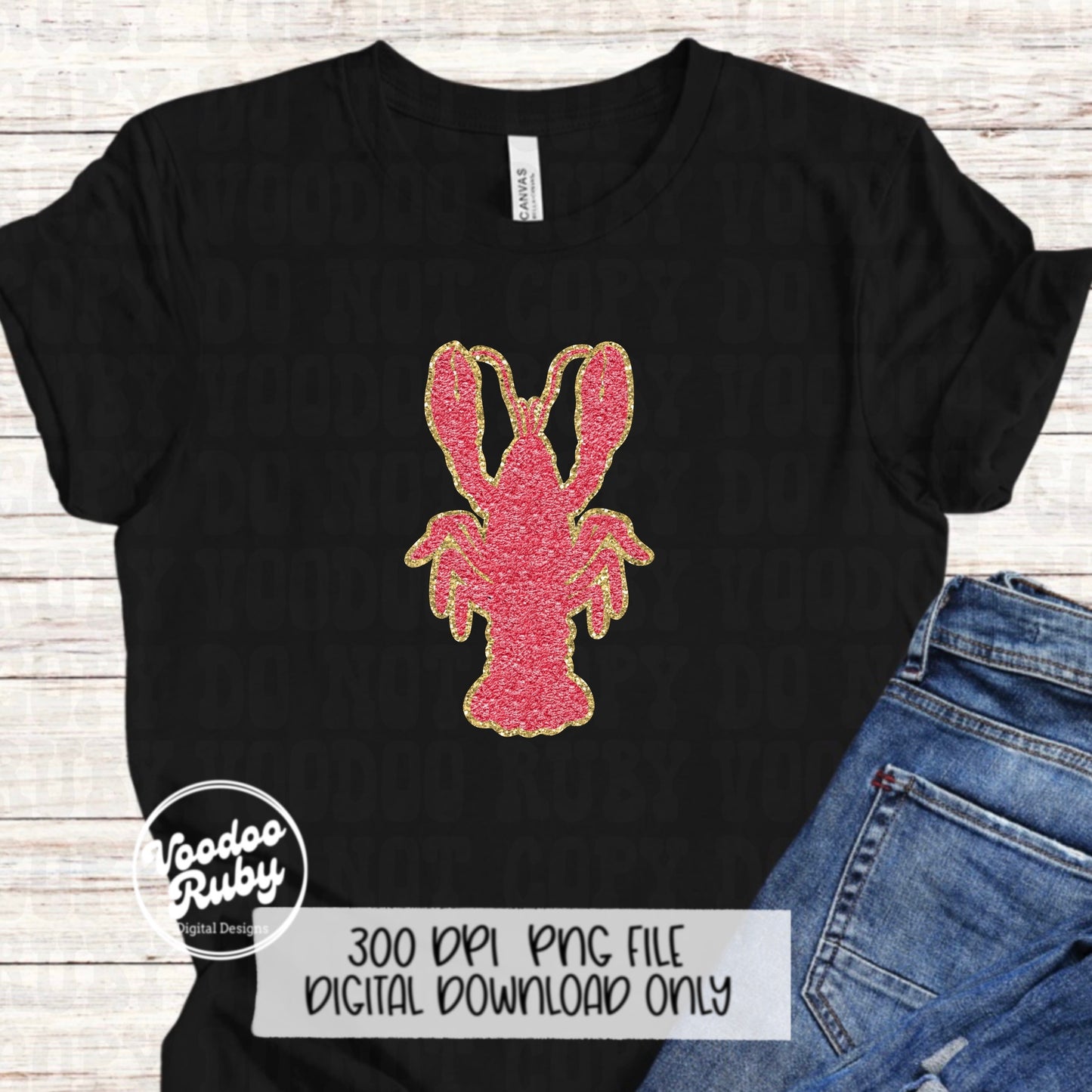 Faux Chenille Crawfish PNG: Unique Louisiana Inspired Digital Download, Add a Cajun Flair to Your Craft