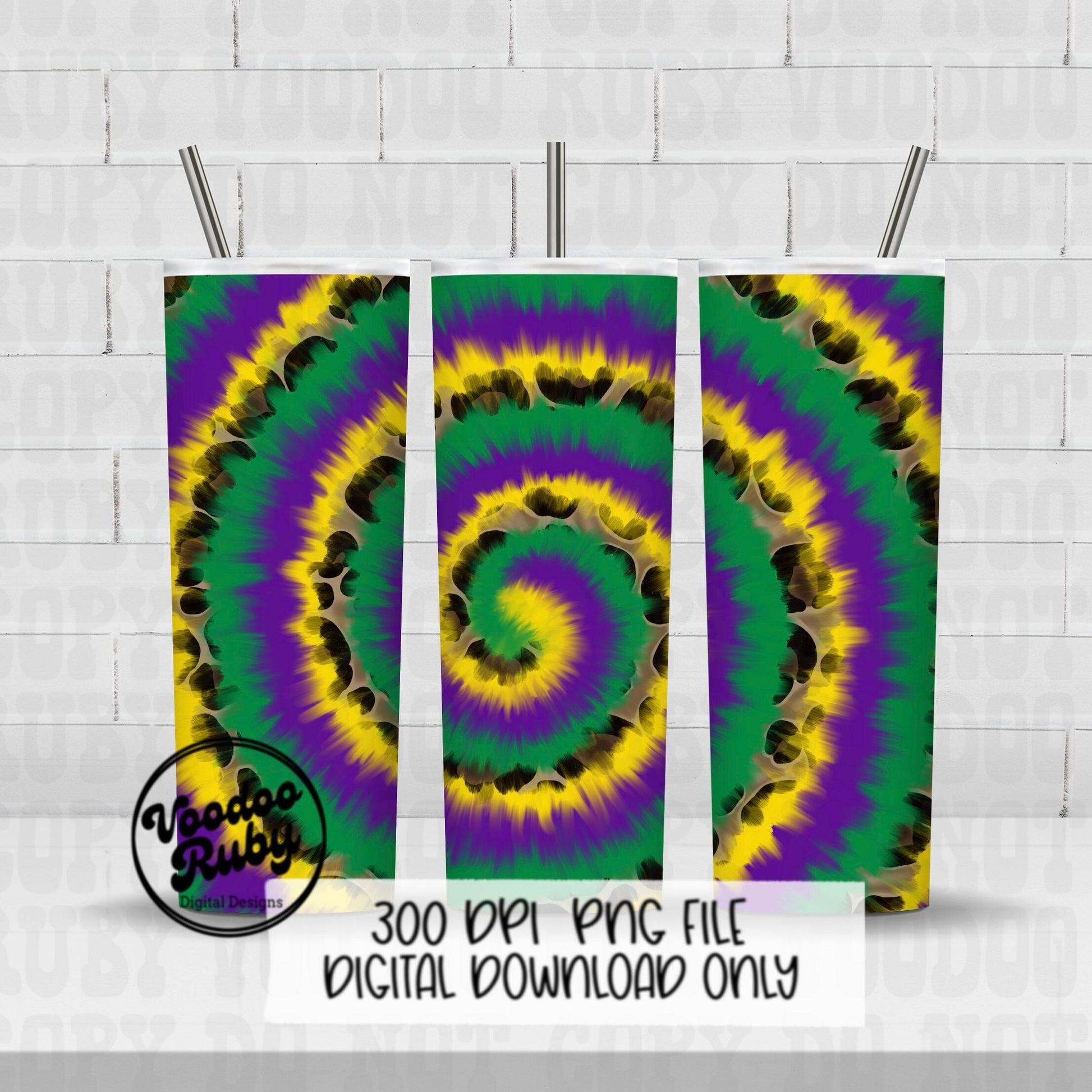 Mardi gras png design sublimation tumbler tie dye and leopard