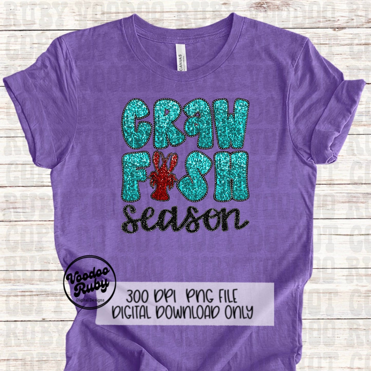 Crawfish PNG Design Sequin Crawfish Season Sublimation Digital Download Faux Embroidery PNG Louisiana DTF Printable Cajun Shirt Design png