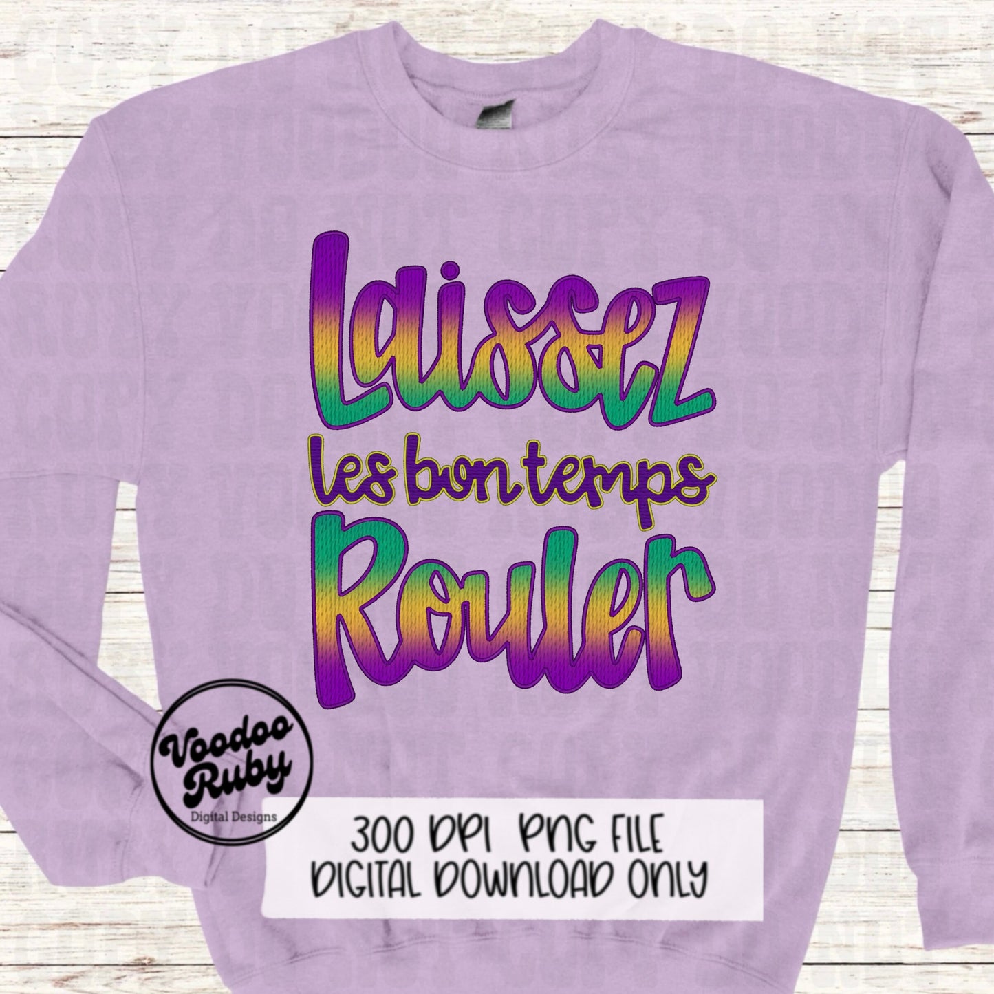 Louisiana Mardi Gras PNG Design Faux Embroidery PNG Mardi Gras DTF Louisiana Sublimation Digital Download Laissez Les Bon Temps Rouler png