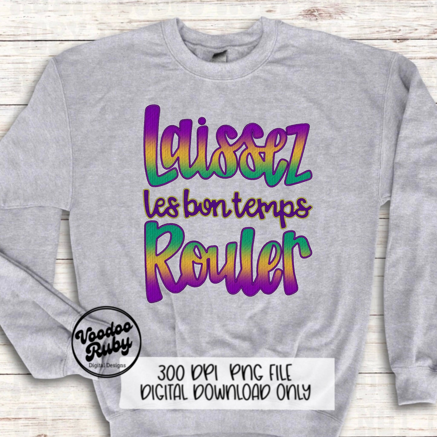 Louisiana Mardi Gras PNG Design Faux Embroidery PNG Mardi Gras DTF Louisiana Sublimation Digital Download Laissez Les Bon Temps Rouler png