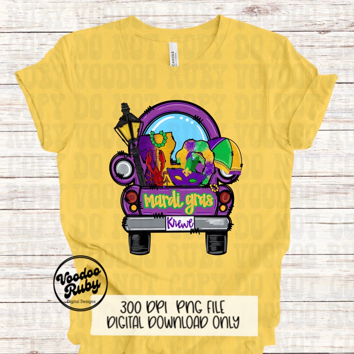 Old Truck Mardi Gras PNG Design Louisiana Sublimation Hand Drawn Digital Download Printable Western png Mardi Gras Truck Crawfish png dtf