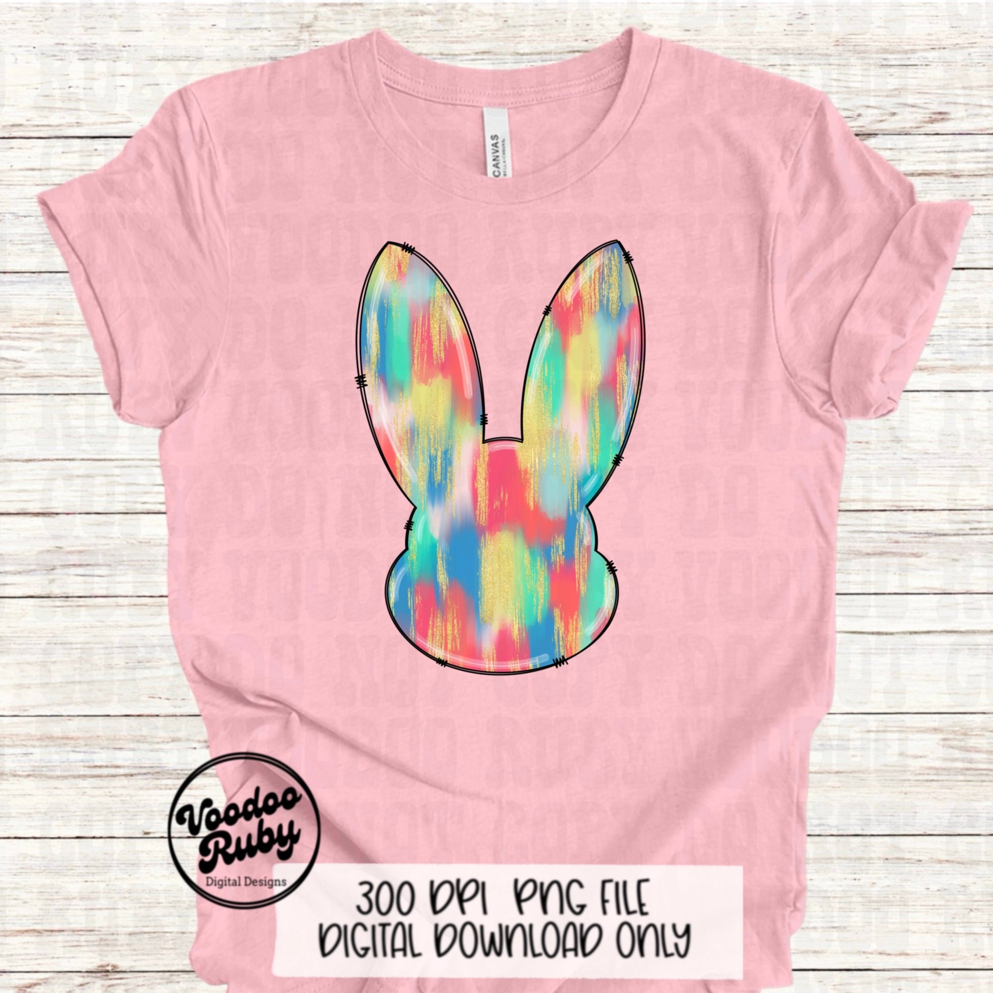 Glitter Easter Bunny PNG Design Easter PNG Hand Drawn Digital Design Download Happy Easter PNG Clip Art Easter Dtf Printable