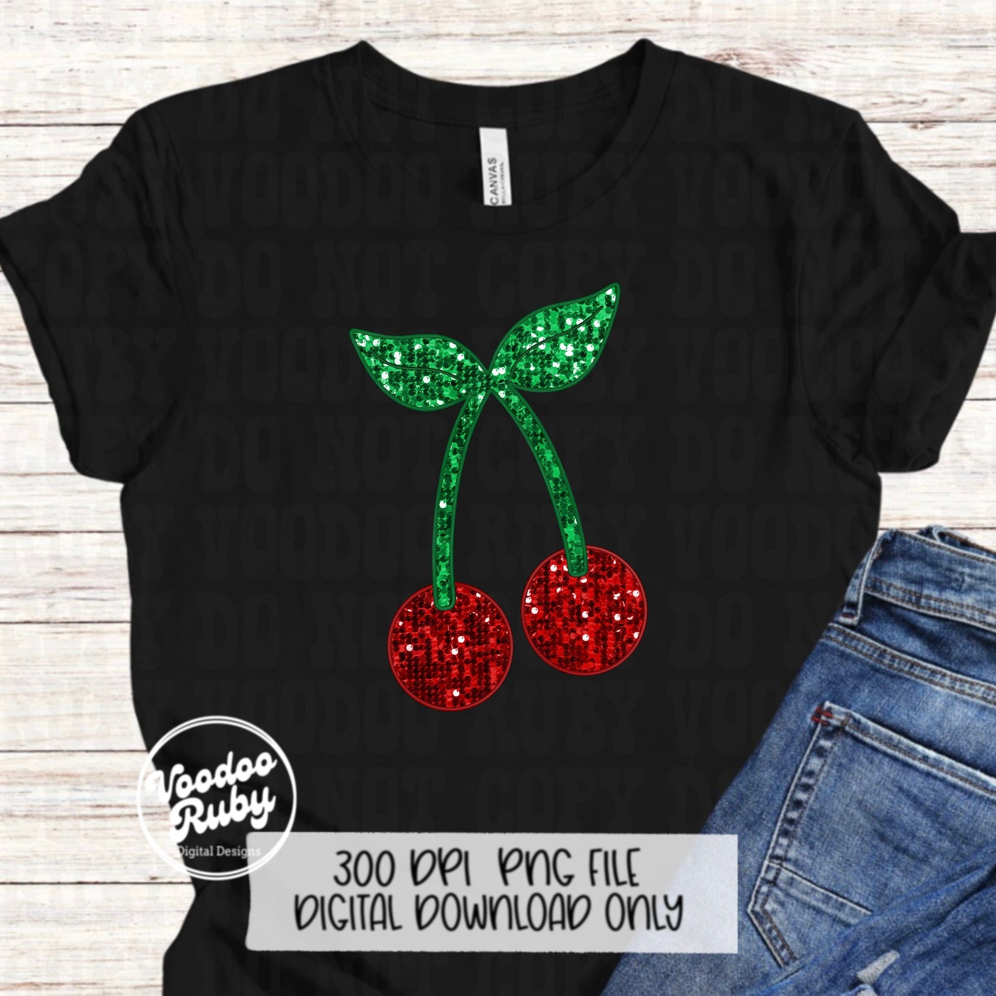 Sequin Cherries PNG Design Coquette Cherries PNG Faux Sequins Faux Embroidery DTF Cherry Sublimation Digital Download