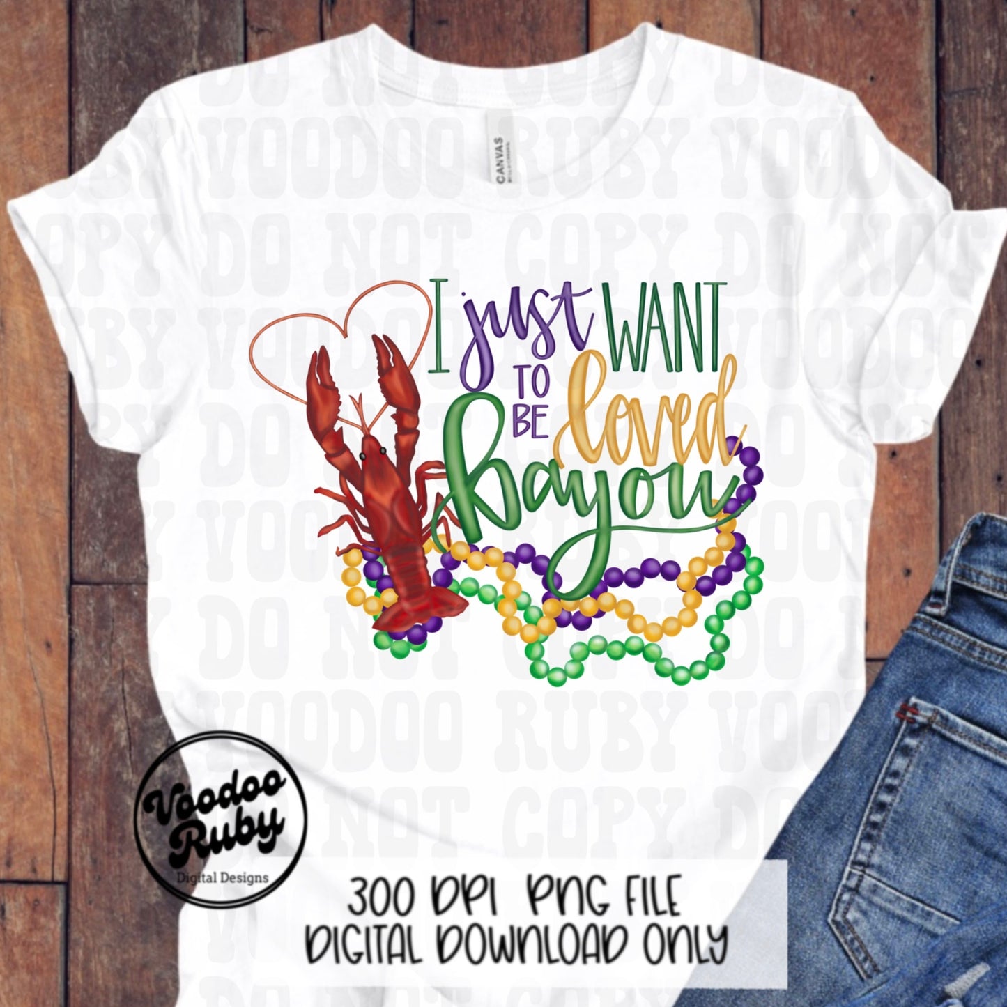 Loved Bayou Crawfish Mardi Gras PNG Design Sublimation Hand Drawn Digital Download Crawfish PNG Mardi Gras DTF Printable Cajun Clip Art