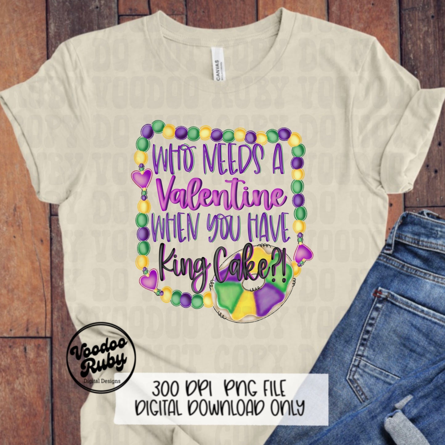 Funny Mardi Gras King Cake PNG: Valentine's Day Sublimation Design (Digital Download