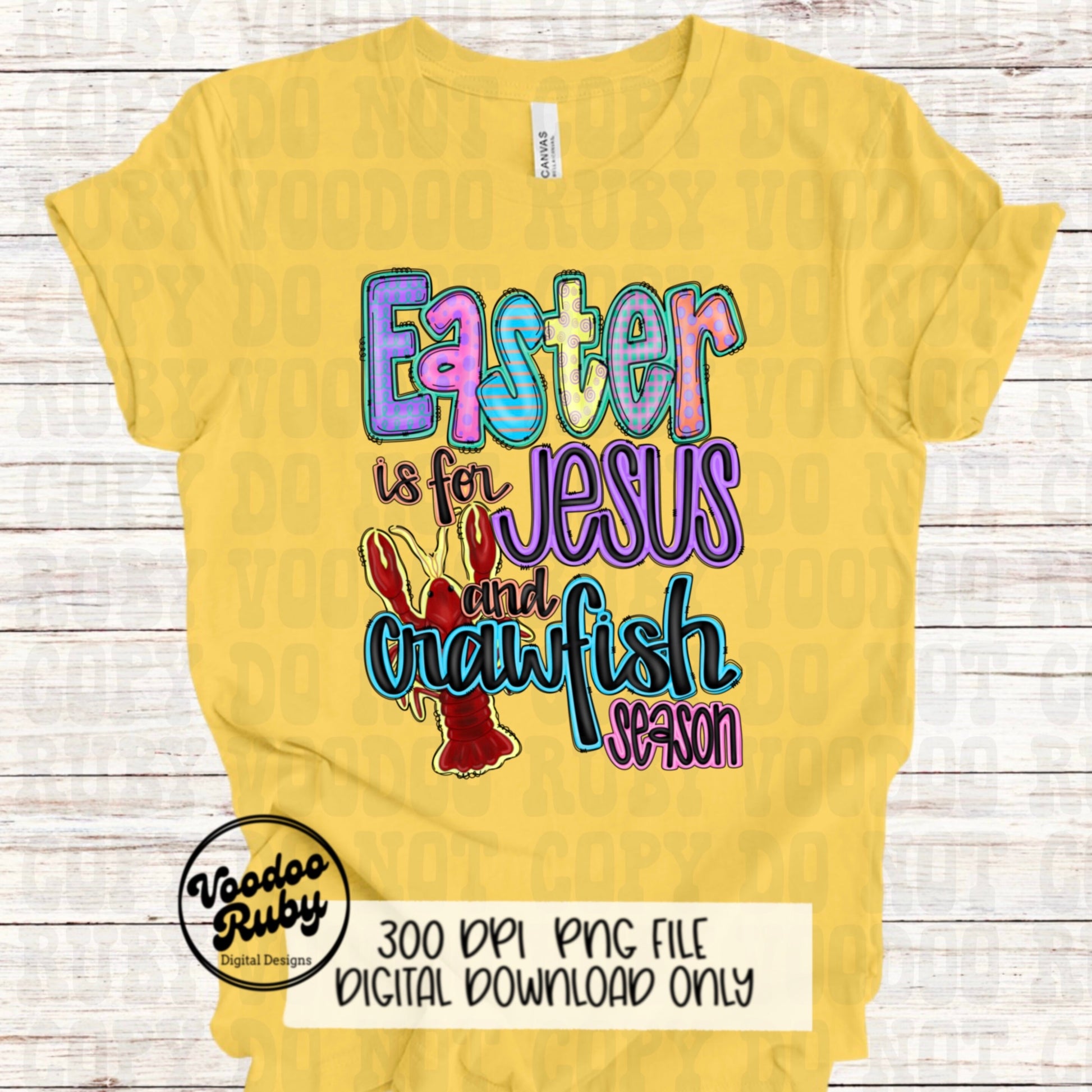 Easter Jesus Crawfish PNG Design Louisiana Sublimation Hand Drawn Digital Download Crawfish PNG Easter Doodle Letters Jesus DTF Printable