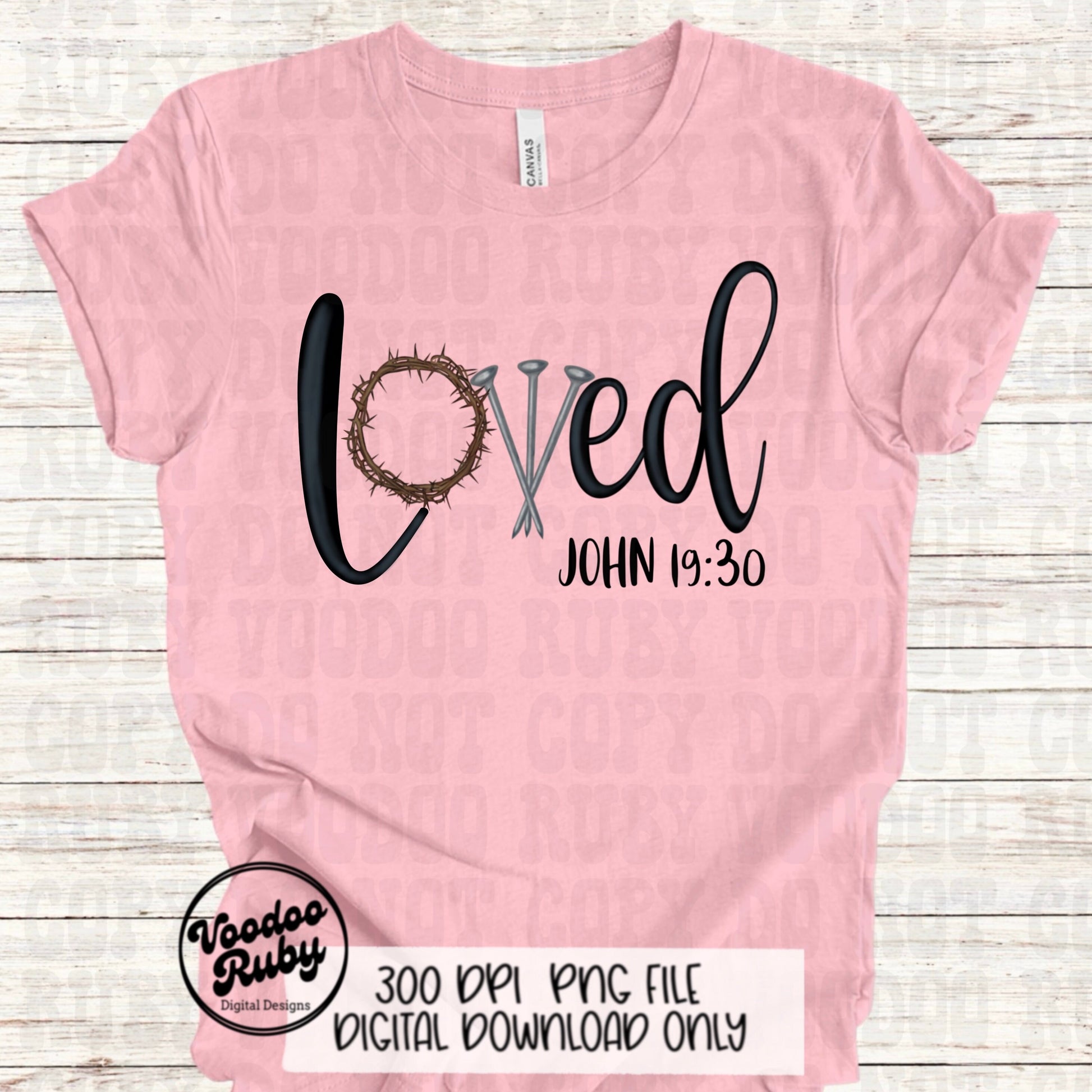 Easter PNG Hand Drawn Digital Design Three Nails Jesus Sublimation PNG Bible Verse Loved John 19:30 Christian Jesus DTF Printable