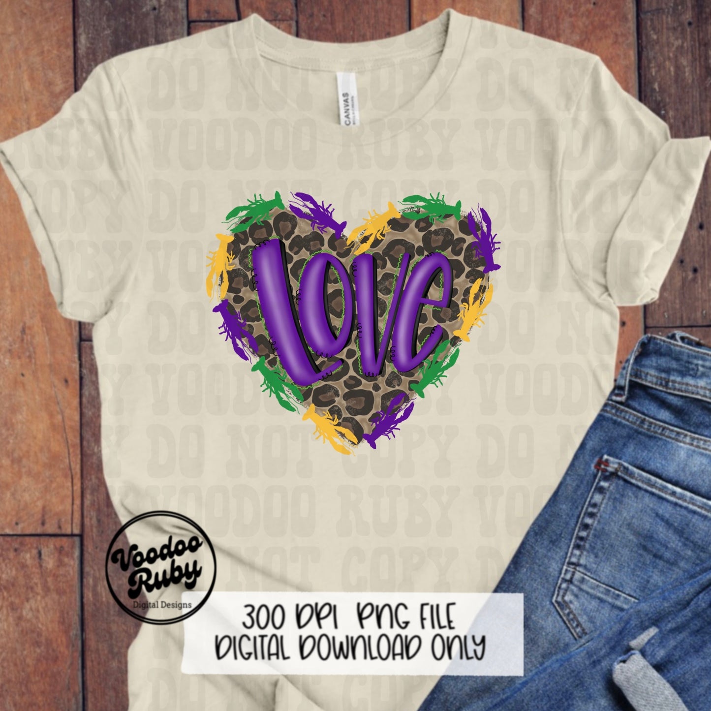 Leopard Crawfish PNG Louisiana Design Hand Drawn Digital Download Love Crawfish Sublimation PNG Crawfish Leopard Heart DTF Printable